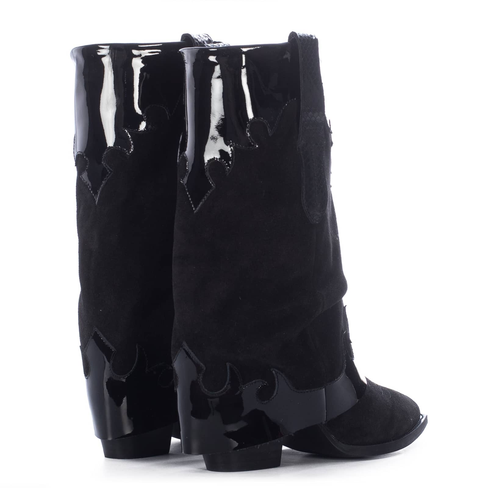 WOODY BLACK WESTERN BOOTS in Black made by Toral