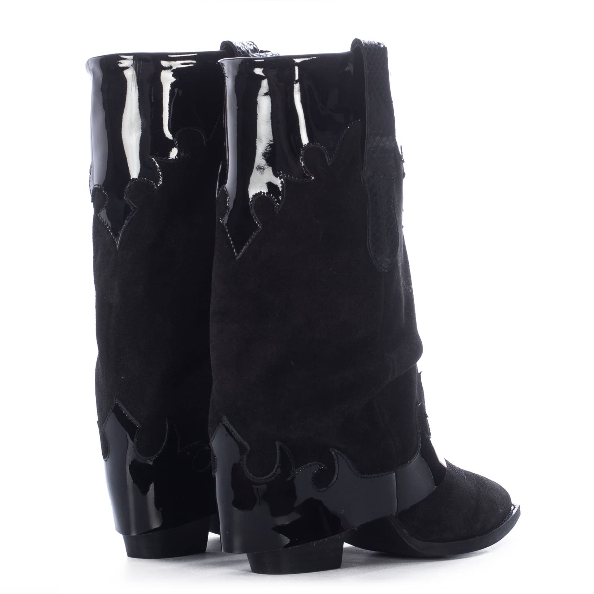 WOODY BLACK WESTERN BOOTS in Black made by Toral