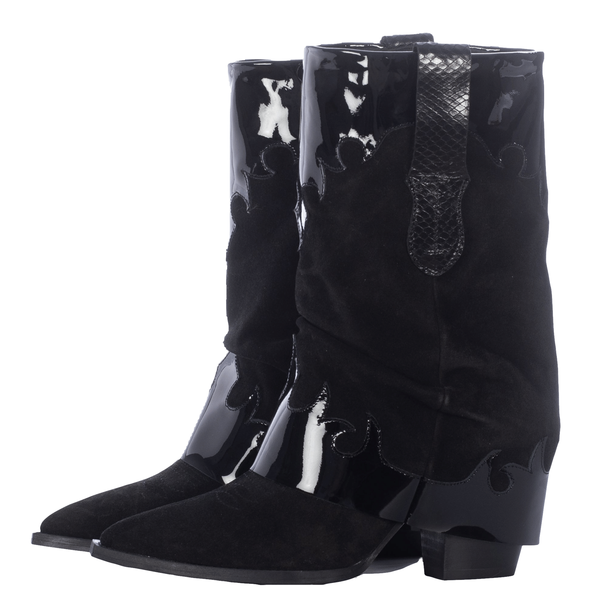 WOODY BLACK WESTERN BOOTS in Black made by Toral