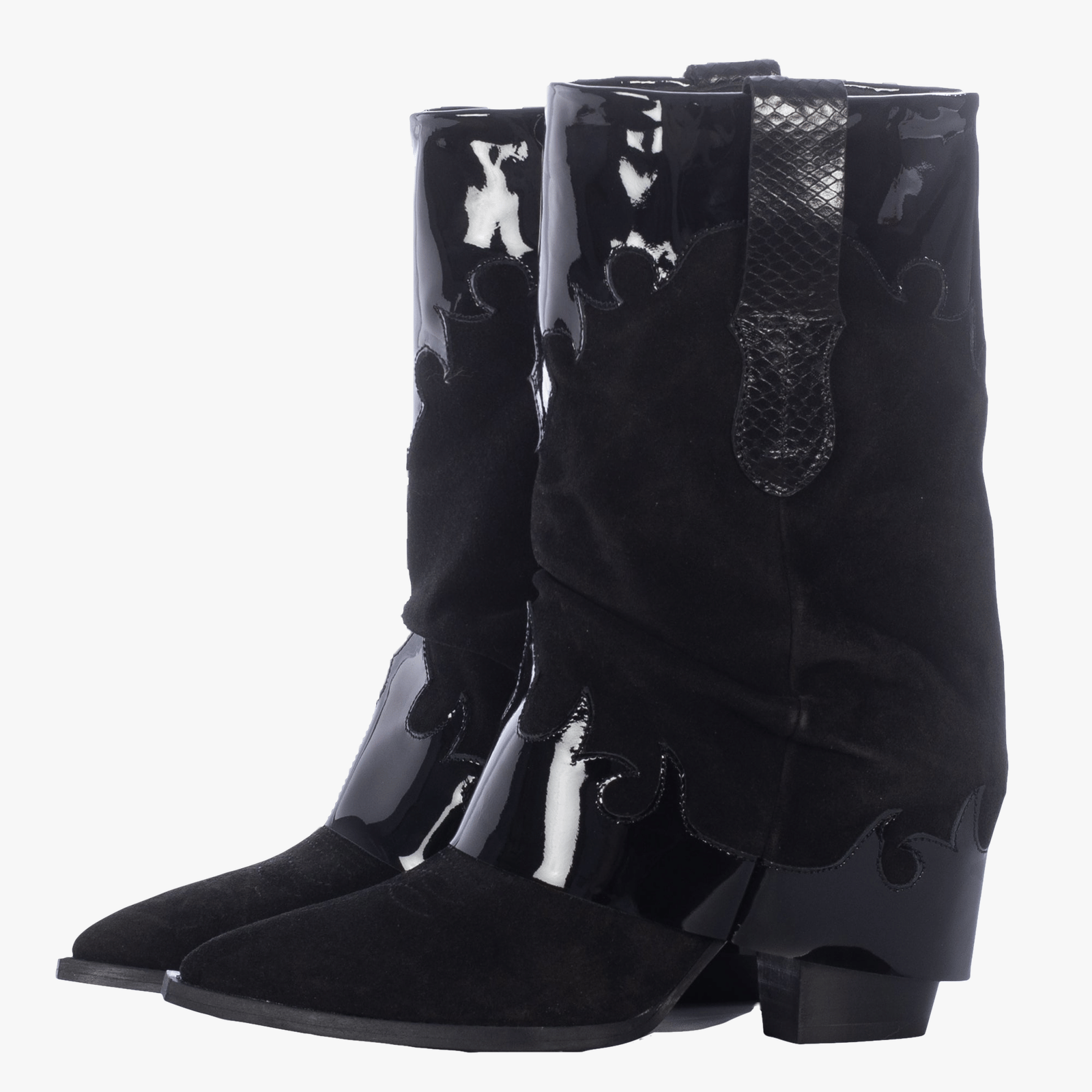 WOODY BLACK WESTERN BOOTS in Black made by Toral