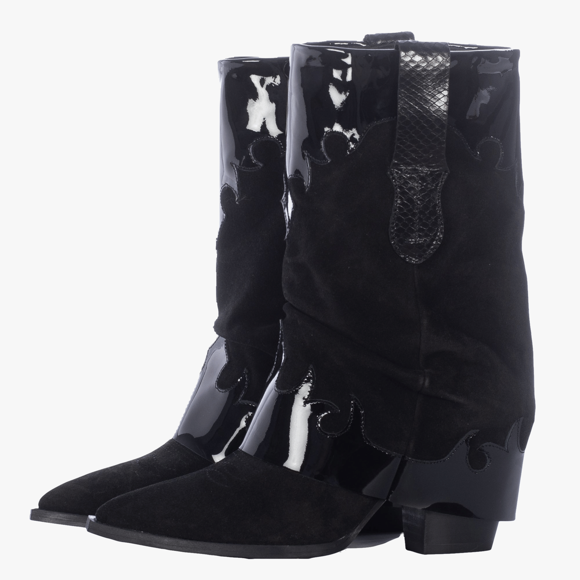 WOODY BLACK WESTERN BOOTS in Black made by Toral