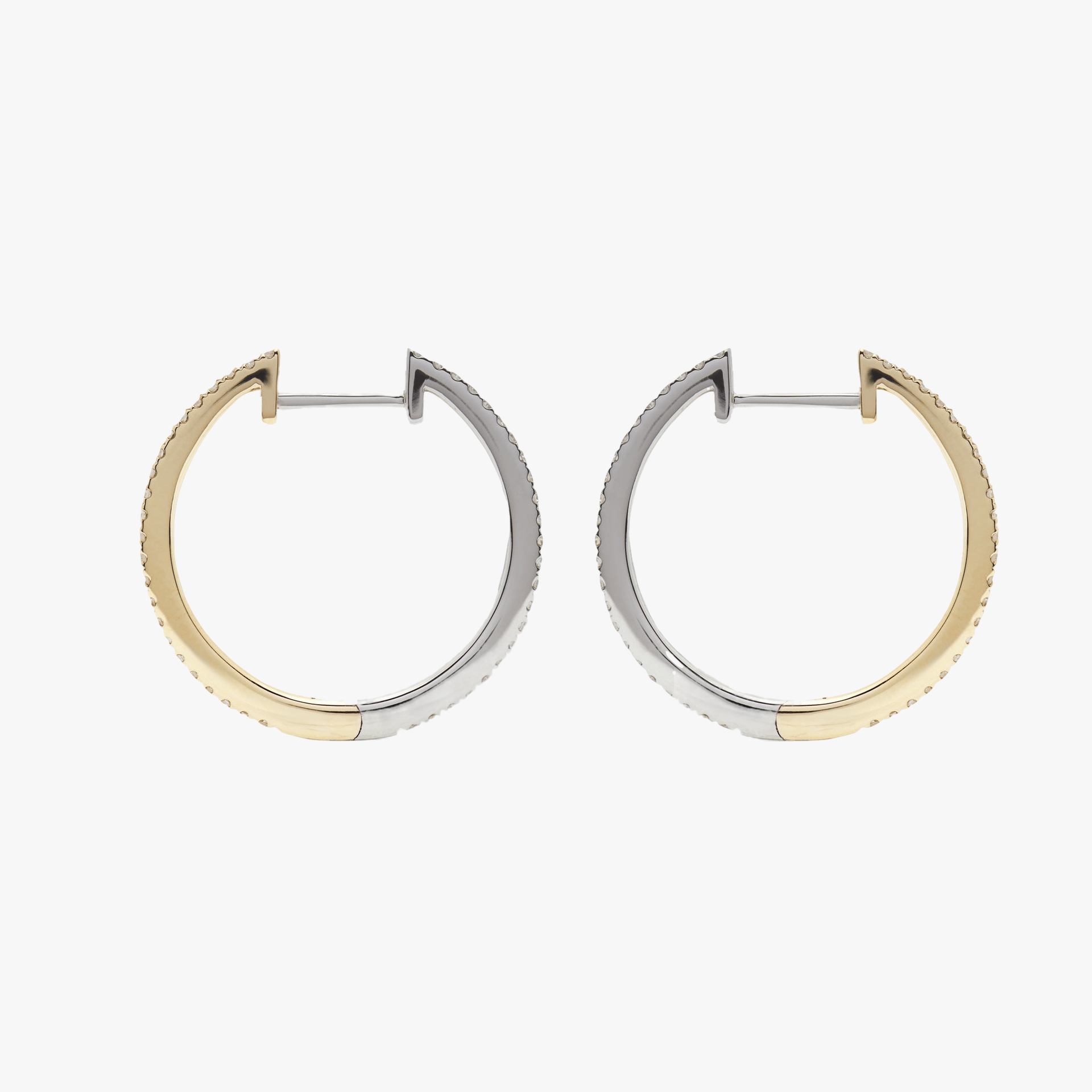 HOOPS WHITE DIAMOND & YELLOW/WHITE GOLD - 20mm made by ENNUI