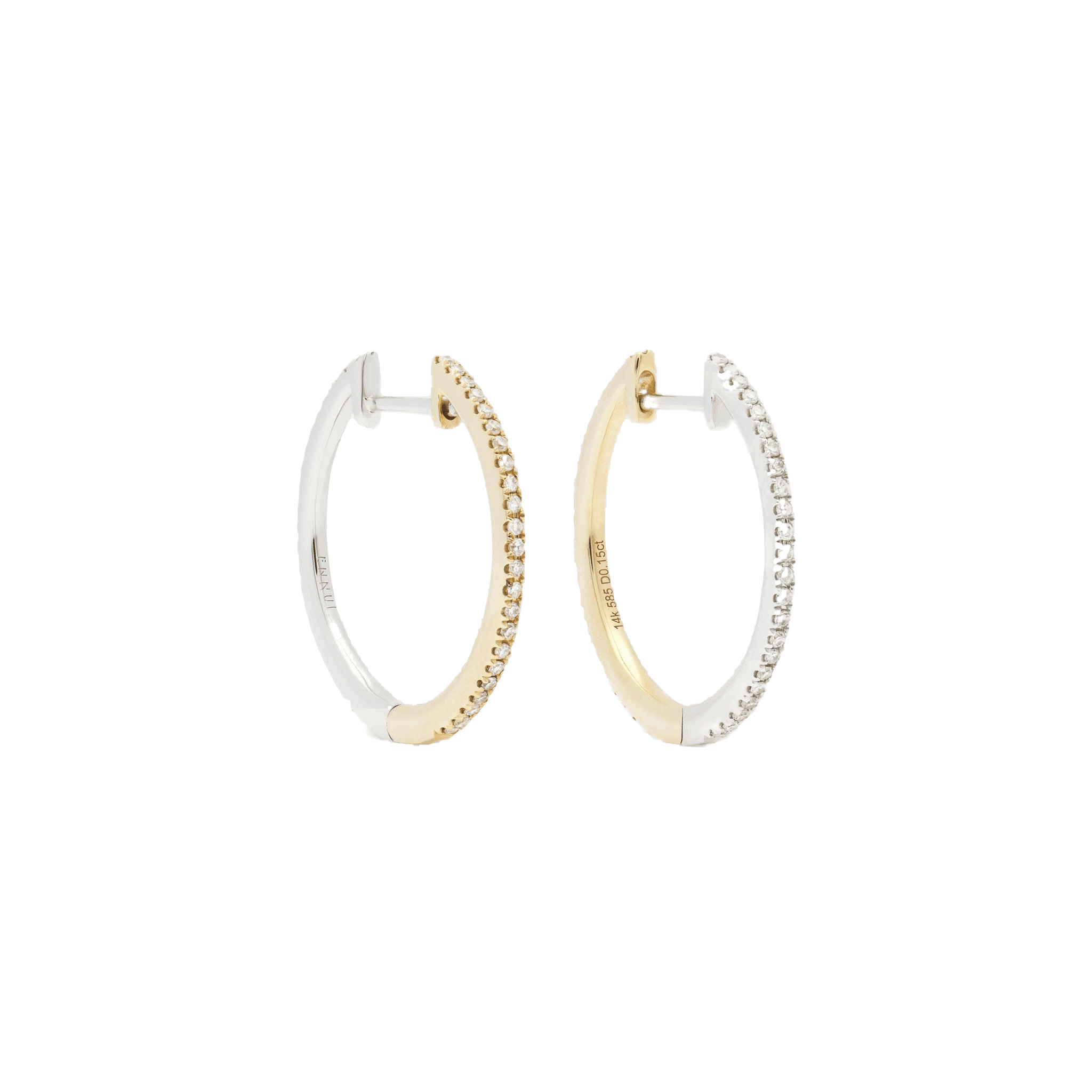 HOOPS WHITE DIAMOND & YELLOW/WHITE GOLD - 20mm made by ENNUI