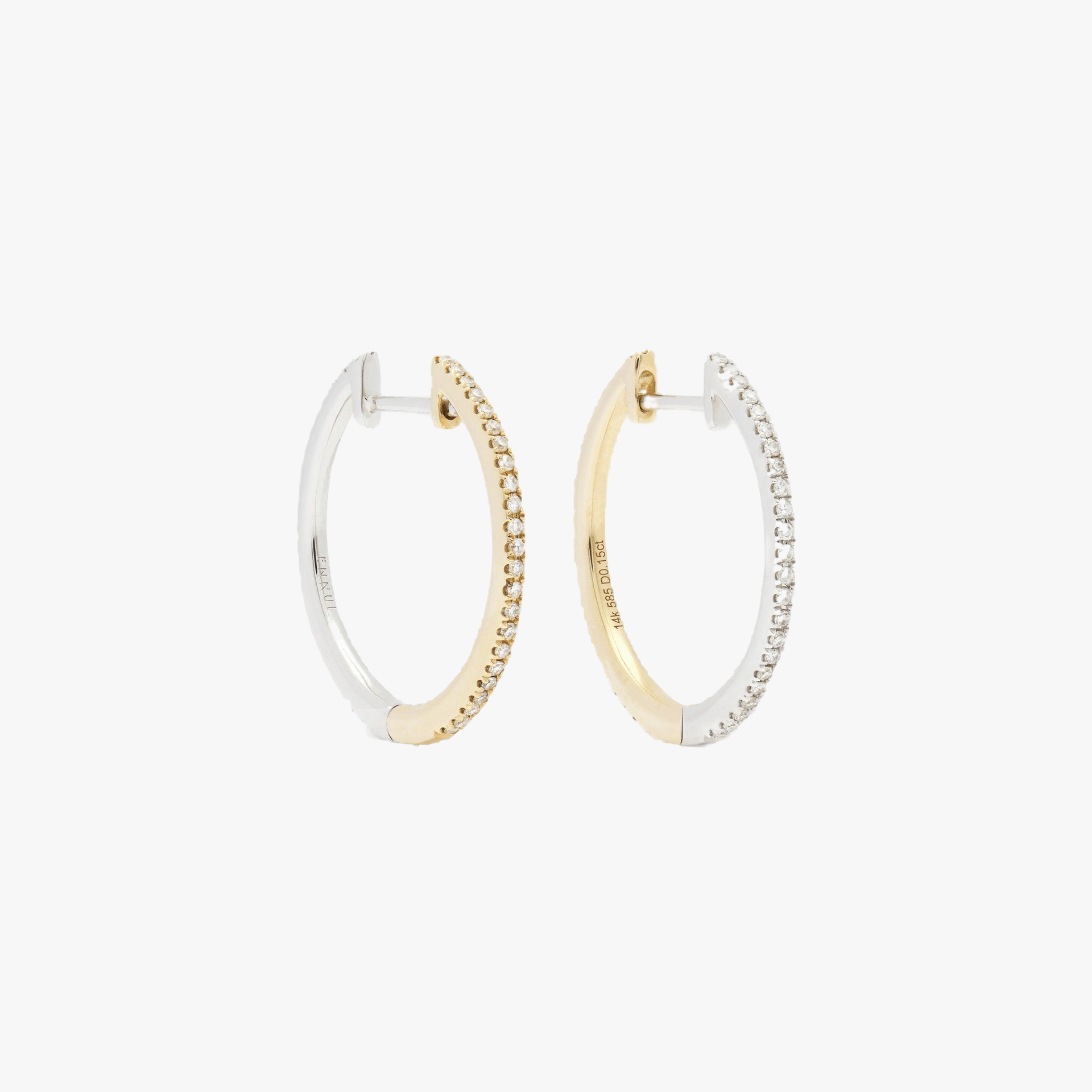 HOOPS WHITE DIAMOND & YELLOW/WHITE GOLD - 20mm made by ENNUI