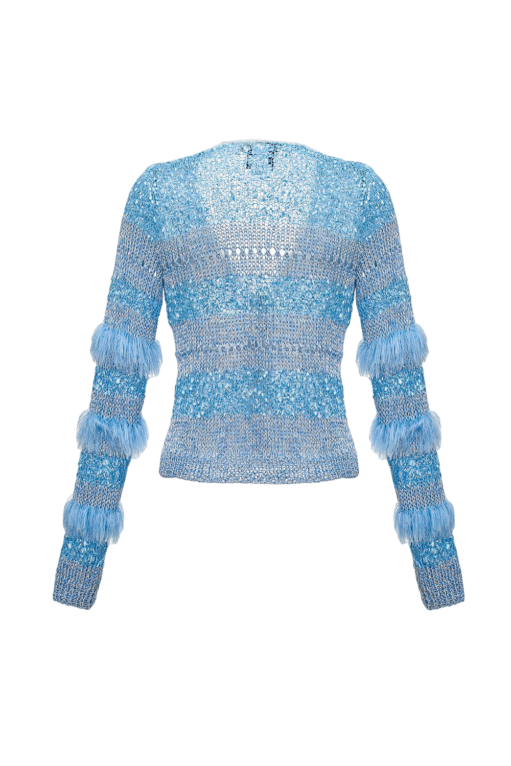 Blue Handmade Knit Sweater made by ANDREEVA
