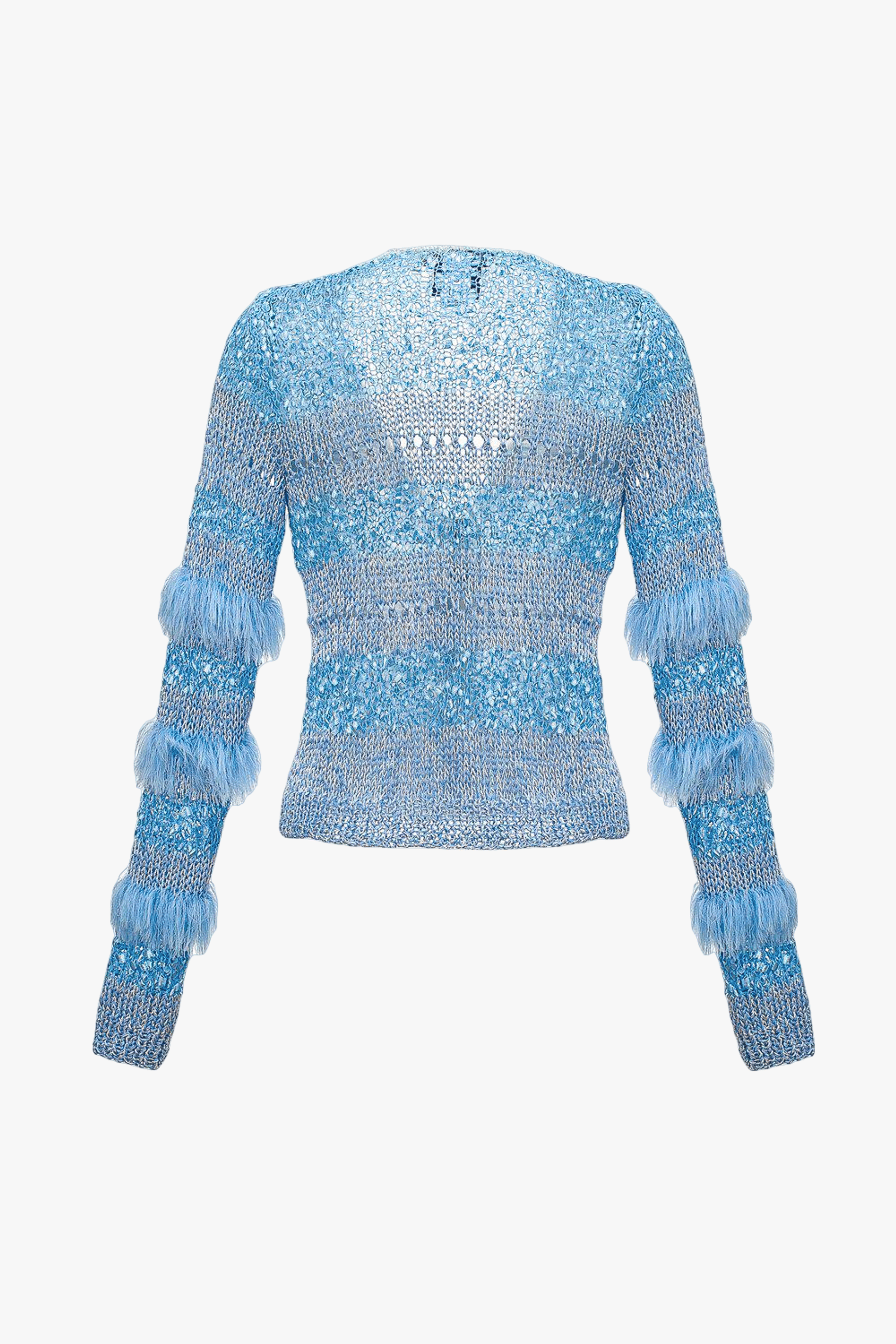 Blue Handmade Knit Sweater made by ANDREEVA