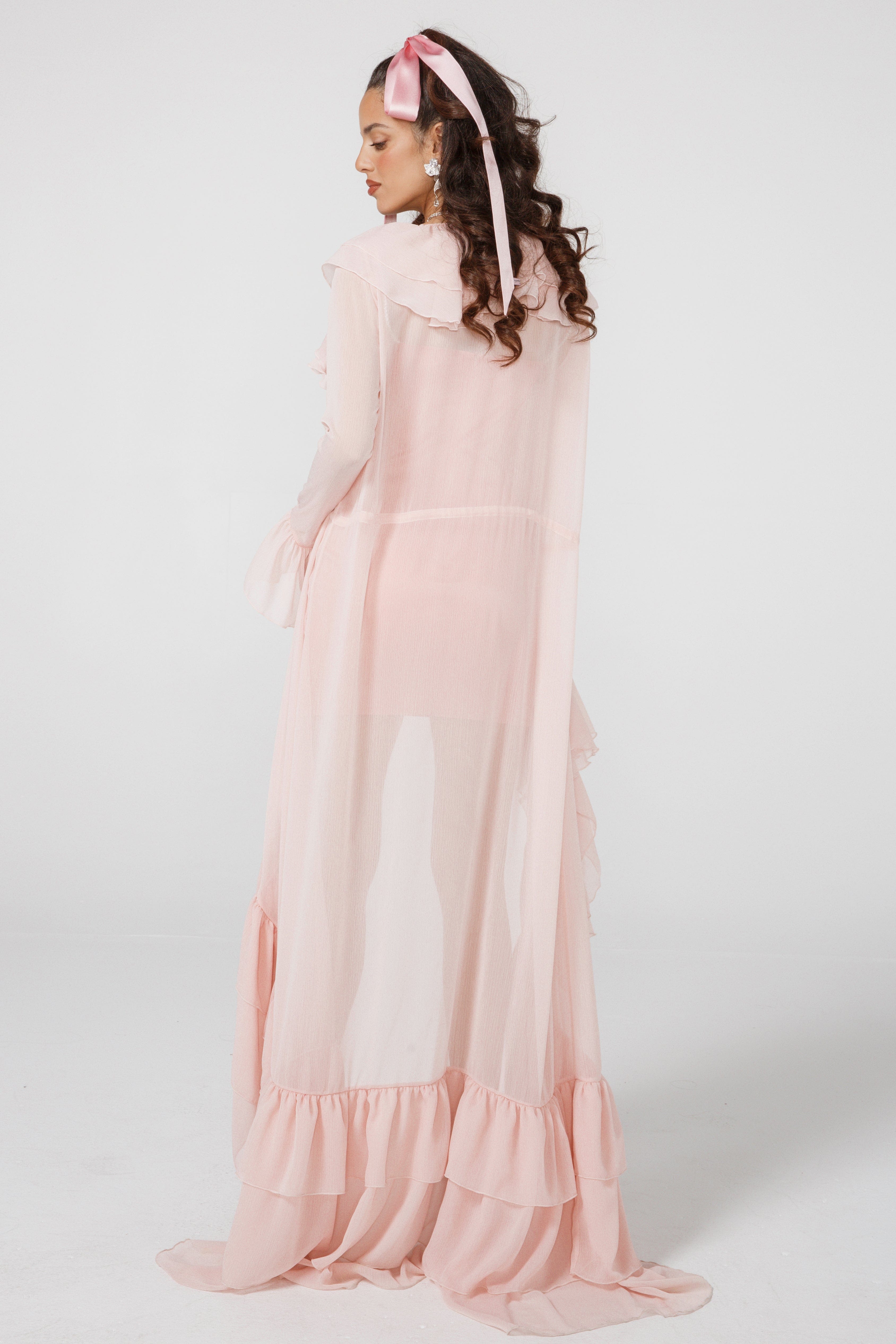 Brielle Chiffon Cardigan (Final Sale) in Pink made by Nana Jacqueline