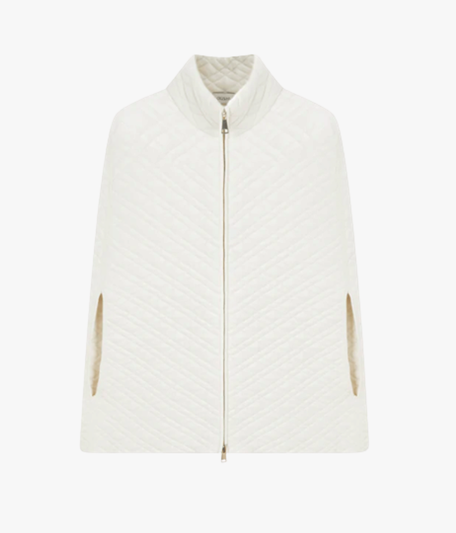 QUILTED-KNIT CAPE in White made by CRUSH Collection