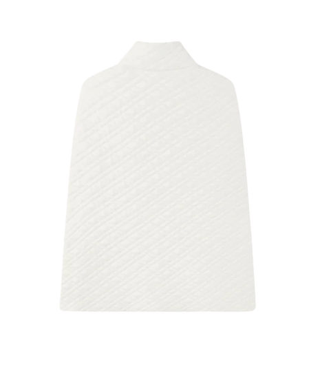 QUILTED-KNIT CAPE in White made by CRUSH Collection