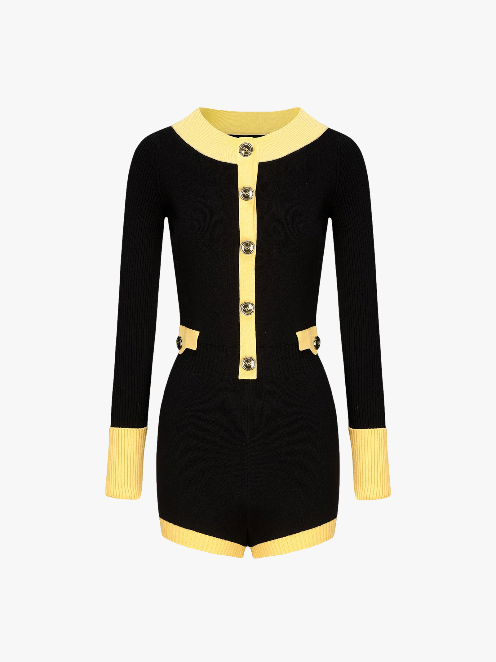 Matilda Knit Jumpsuit (Black & Yellow) made by Nana Jacqueline