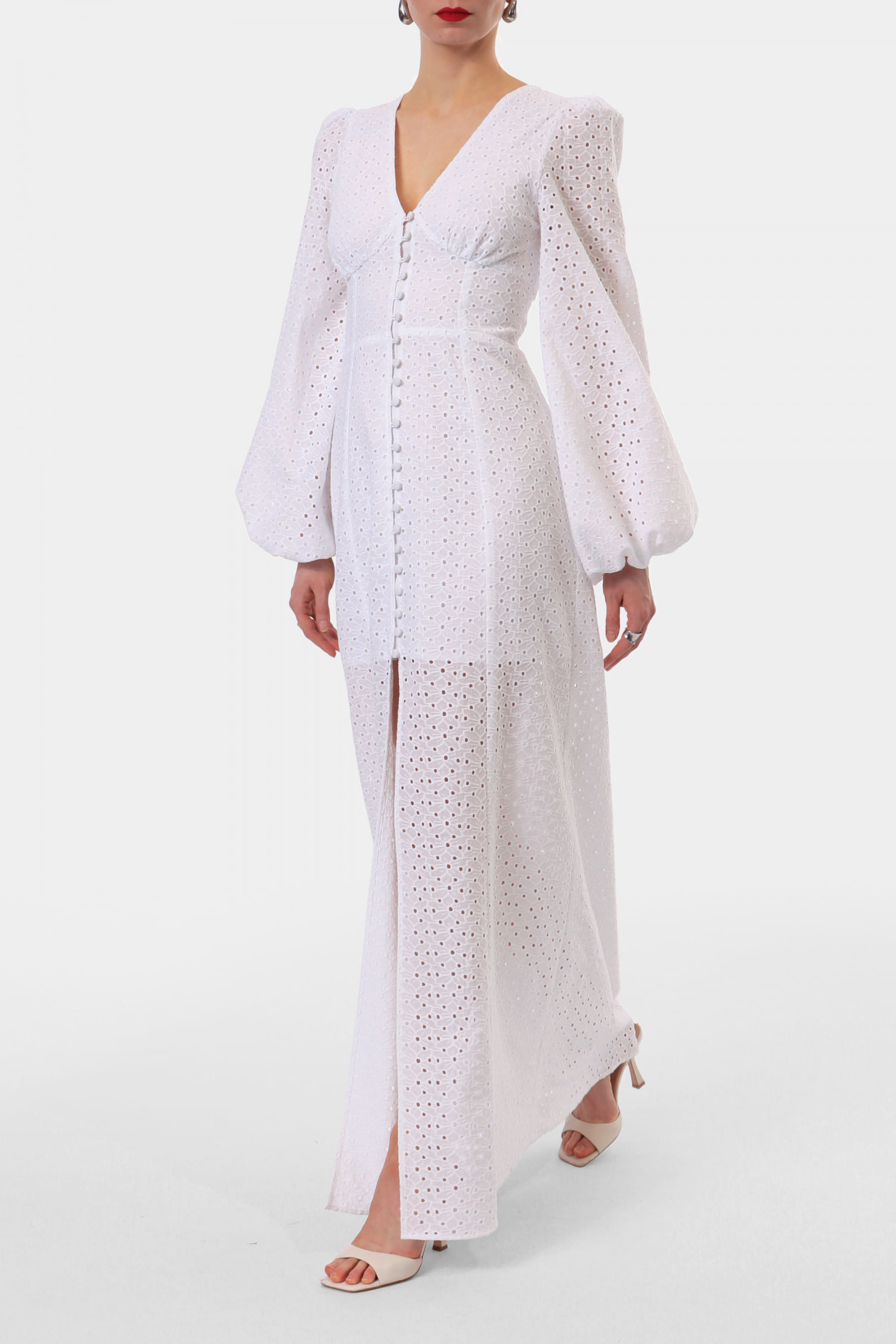 Dress Imani Embroidered White made by HALEWSKI