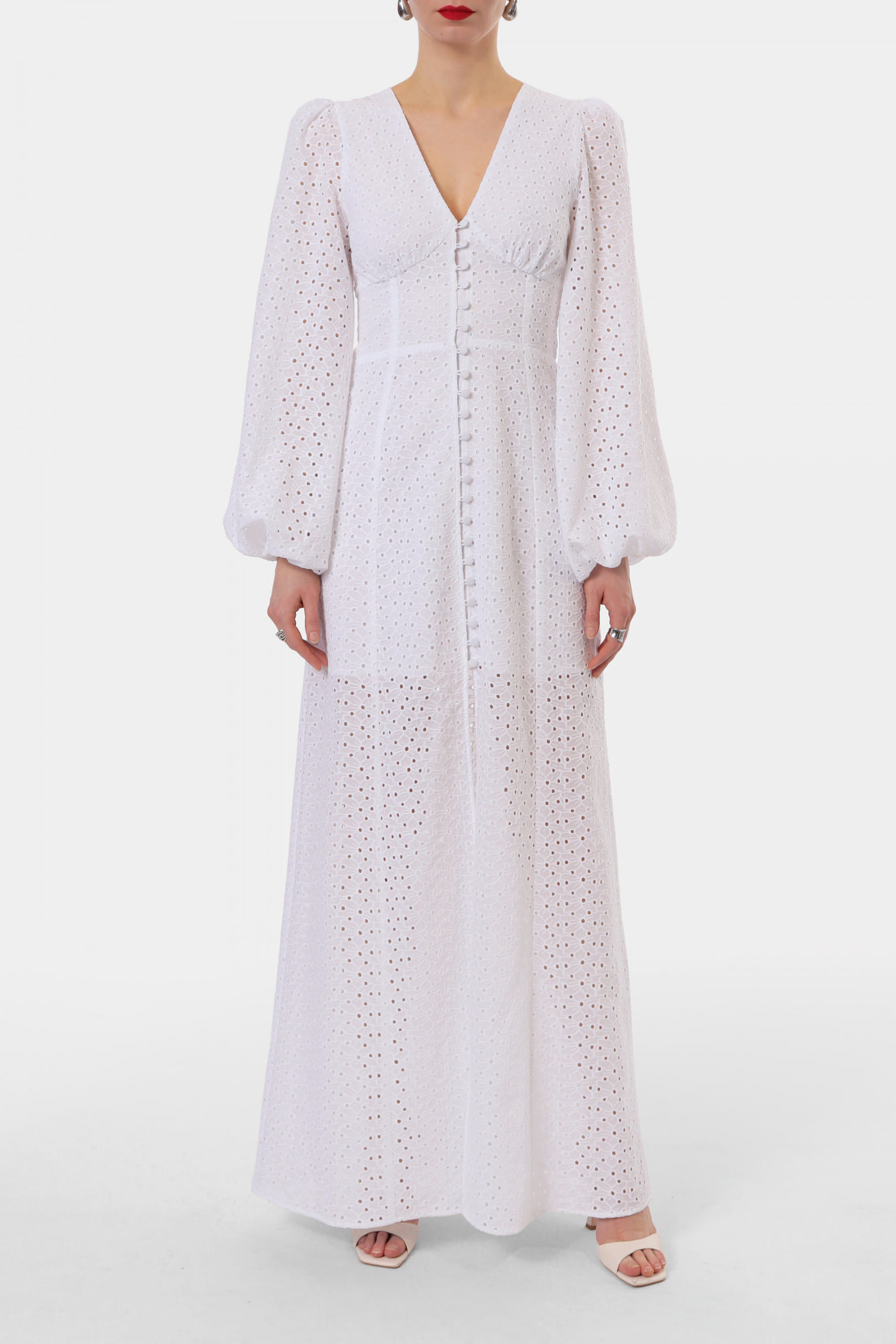 Dress Imani Embroidered White made by HALEWSKI