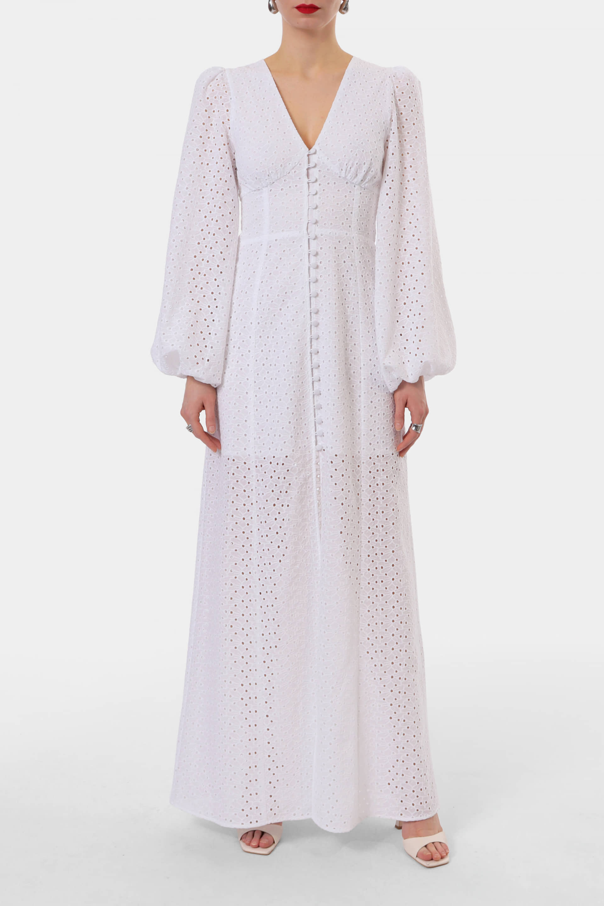 Dress Imani Embroidered White made by HALEWSKI