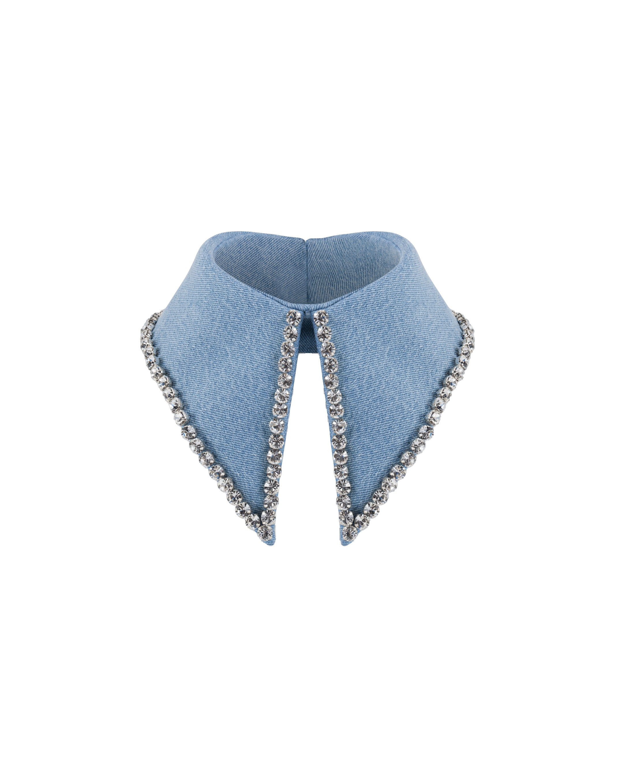 Denim Crystal Collar made by ONORI