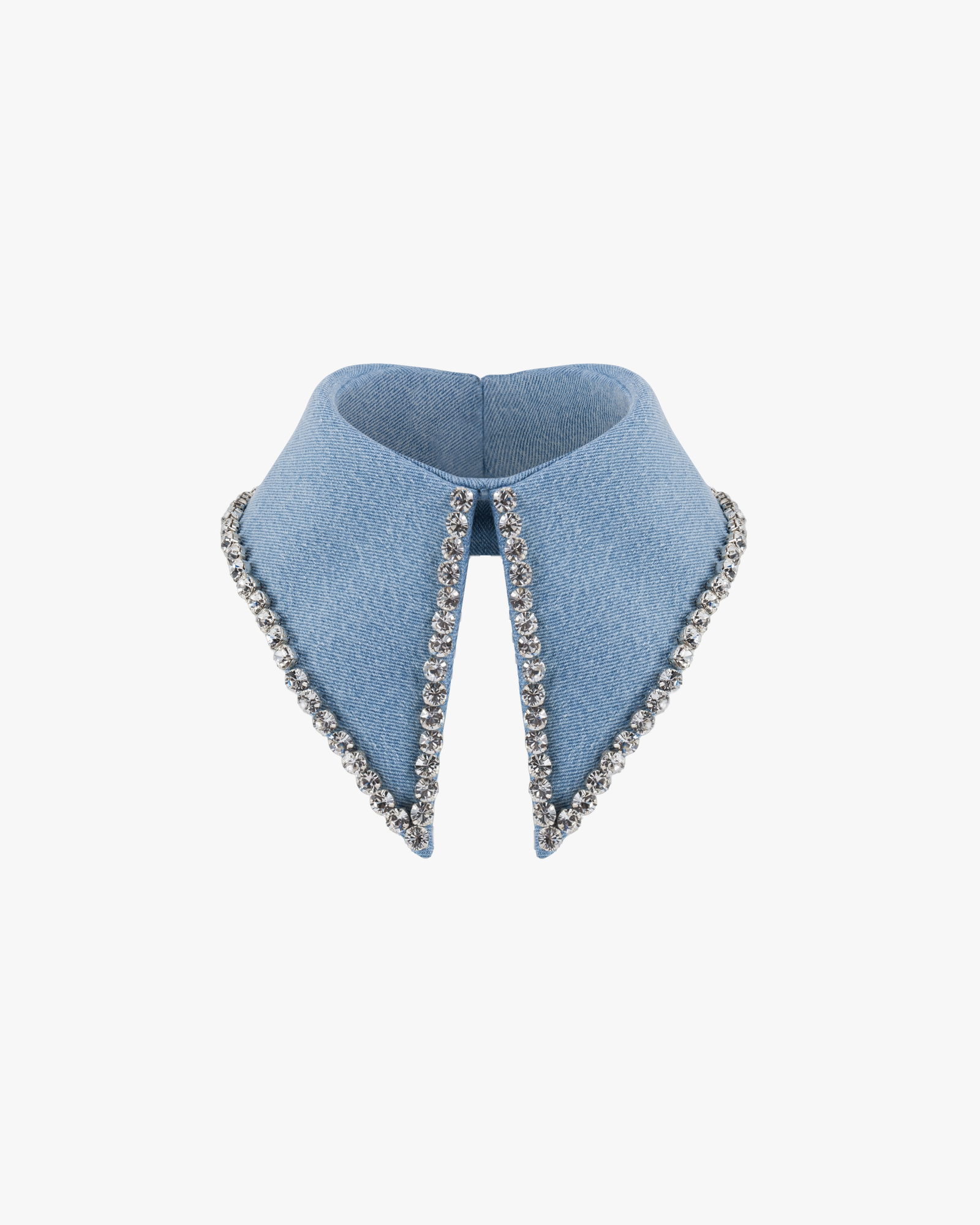 Denim Crystal Collar made by ONORI