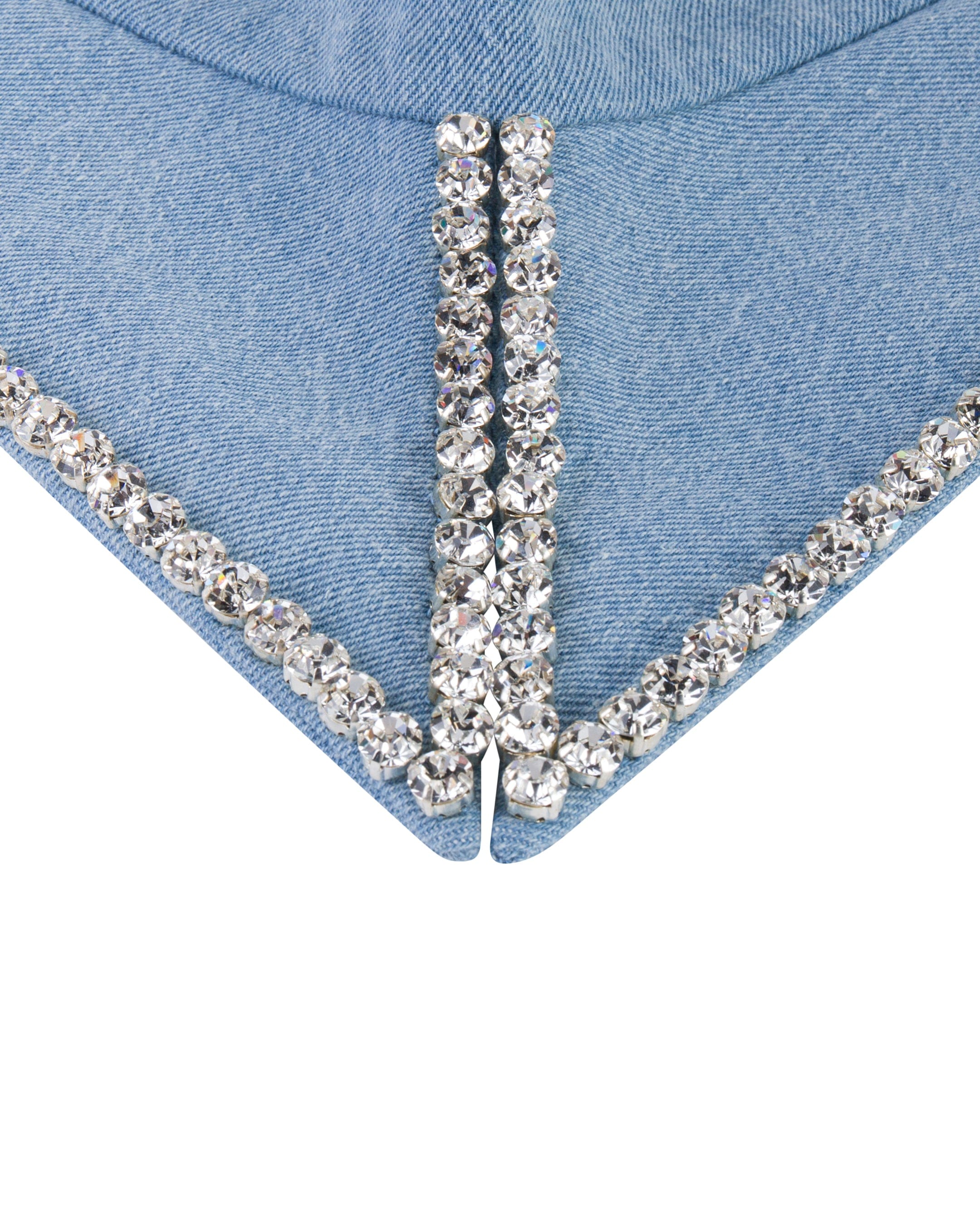 Denim Crystal Collar made by ONORI
