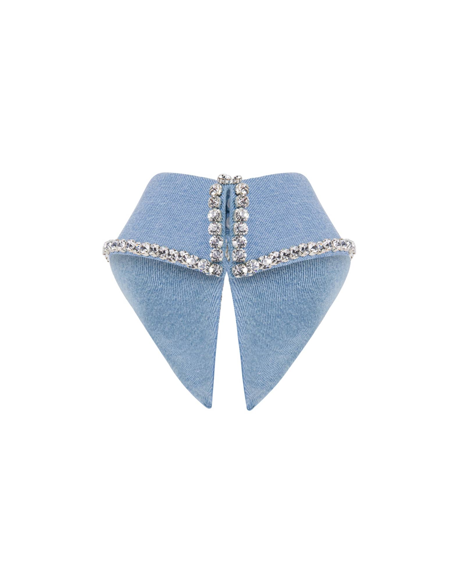 Denim Crystal Collar made by ONORI