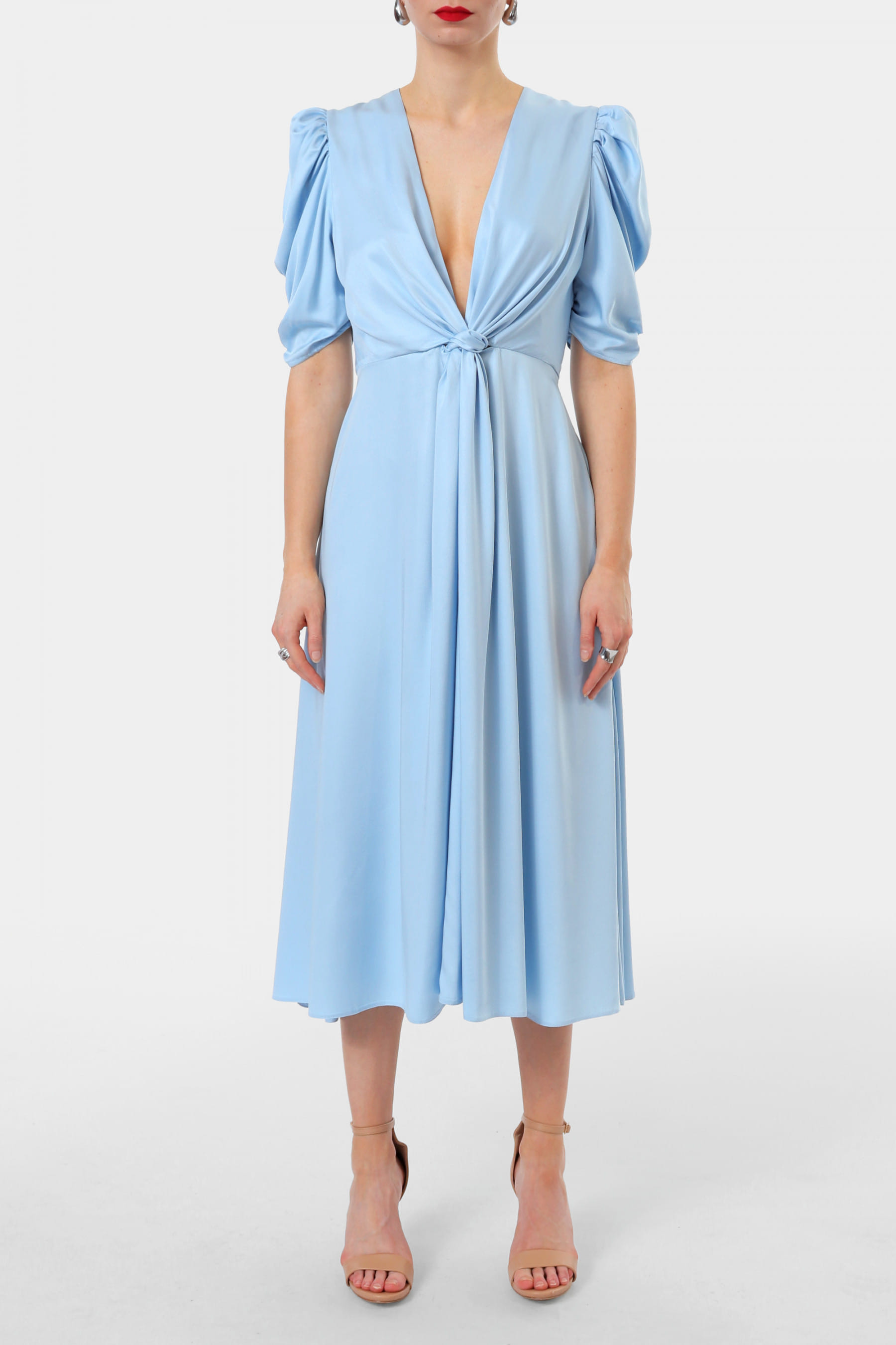 Dress Alta Satin Blue made by HALEWSKI