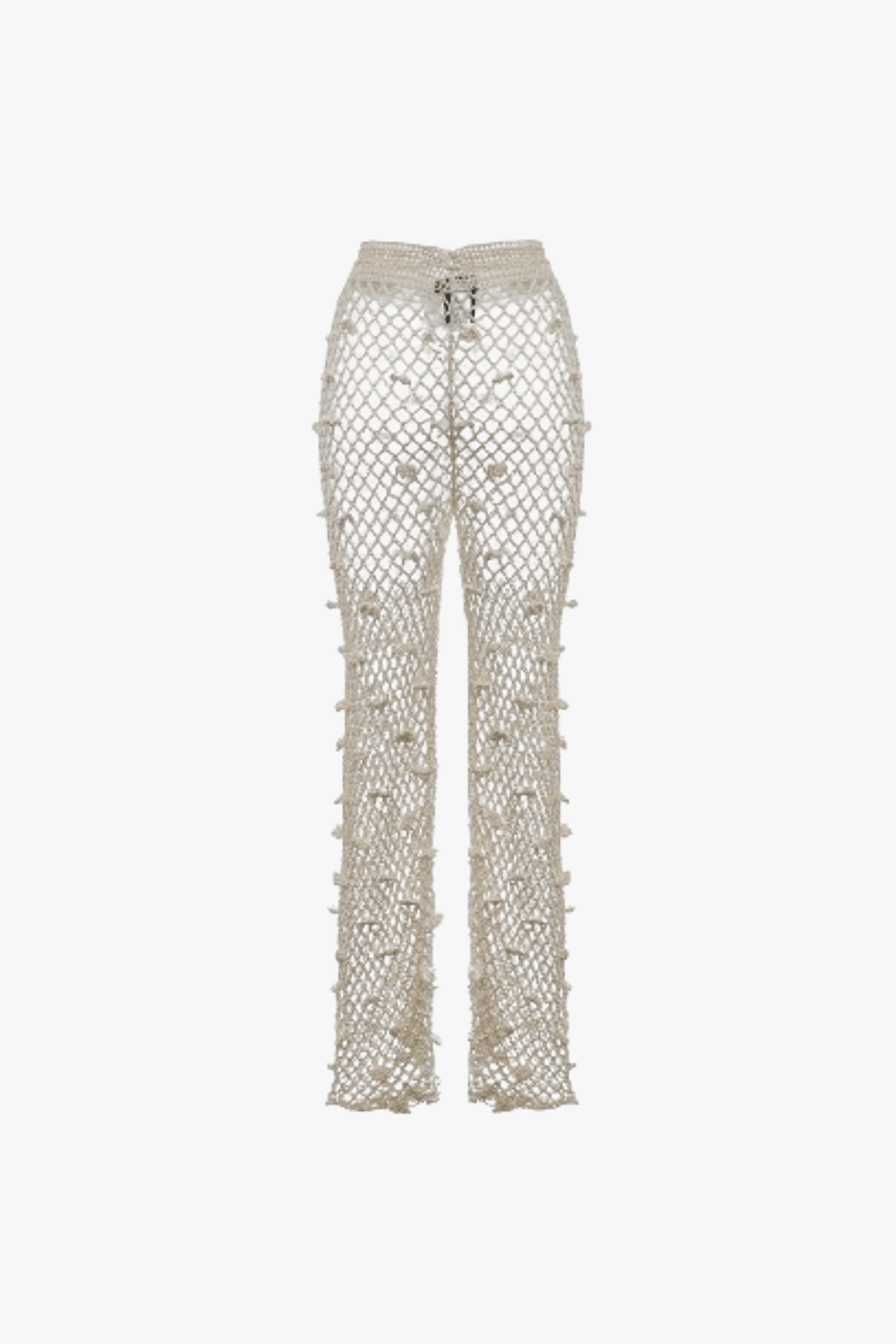 White Handmade Crochet Pants made by ANDREEVA