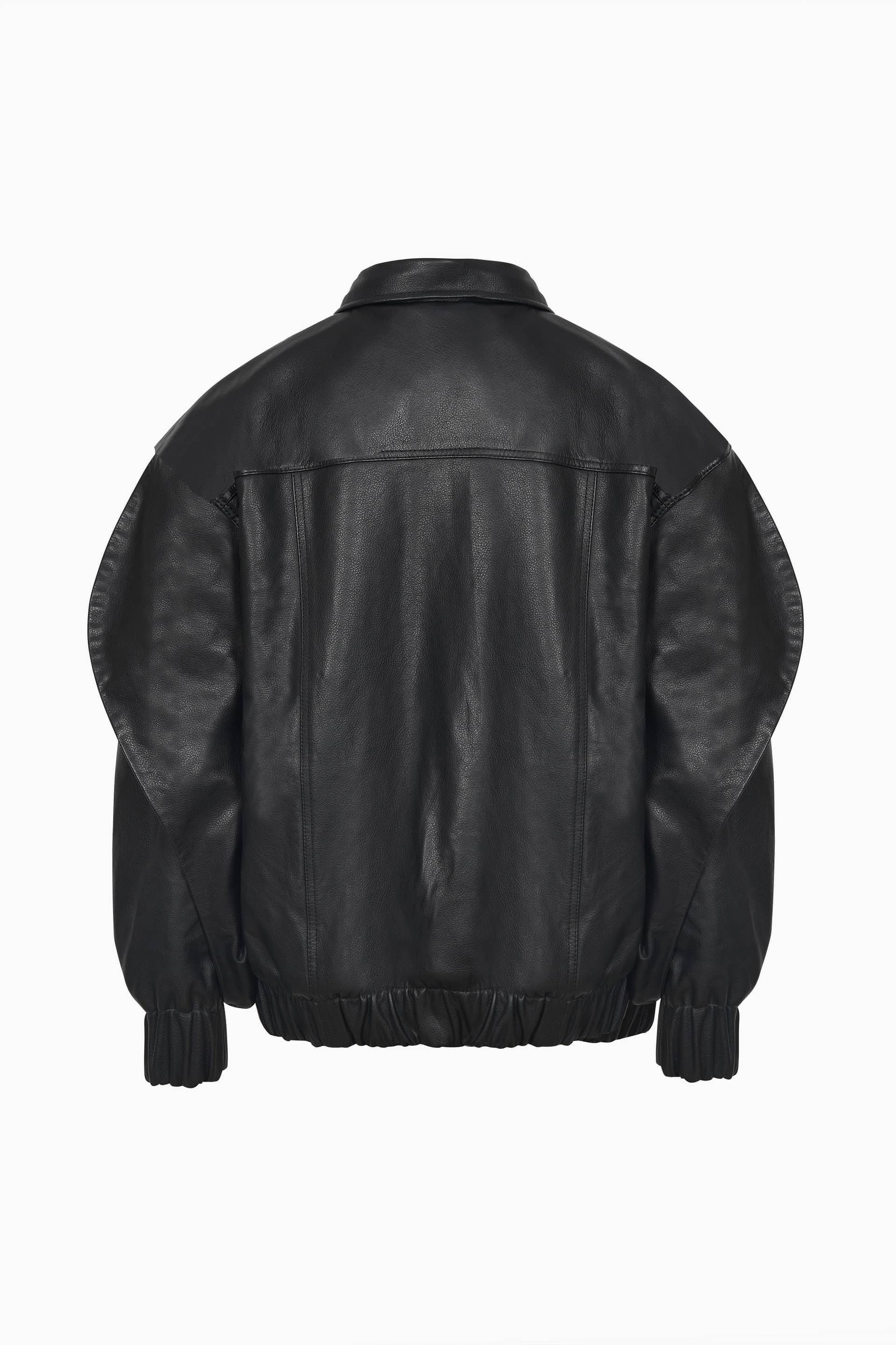 Oversized Leather Bomber Jacket made by Szabo Sihag