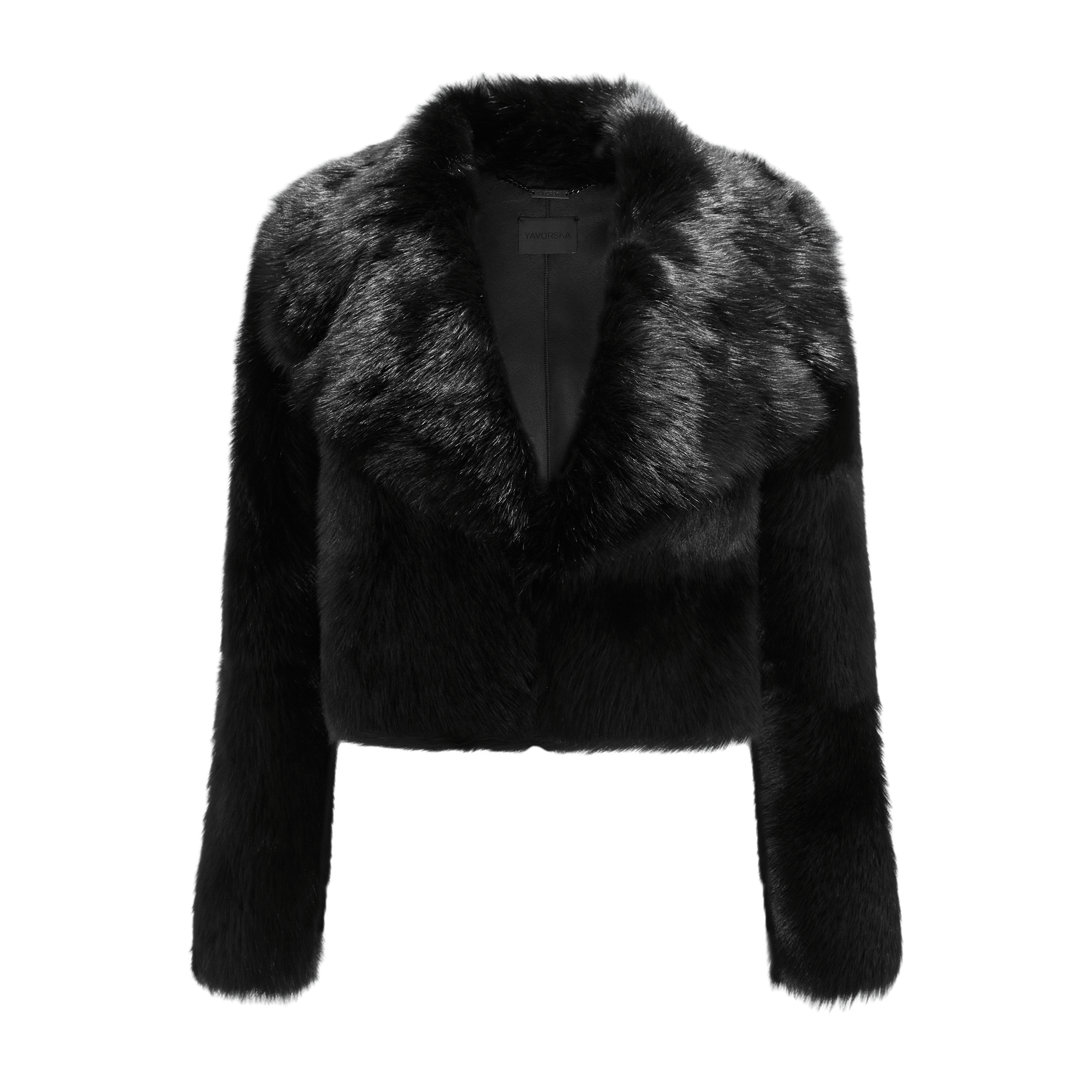 Short Black Sheepskin Coat made by YAVORSKA