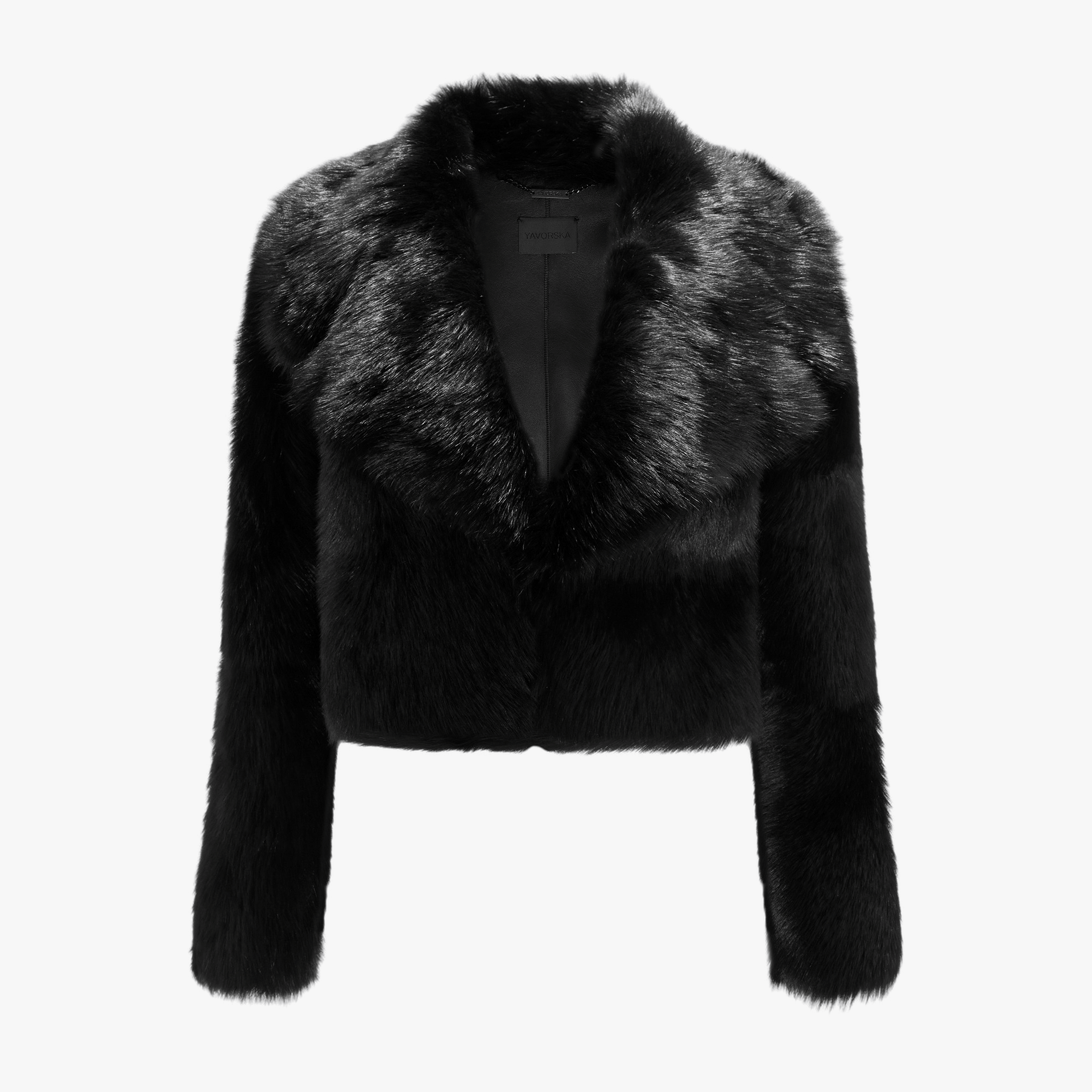 Short Black Sheepskin Coat made by YAVORSKA