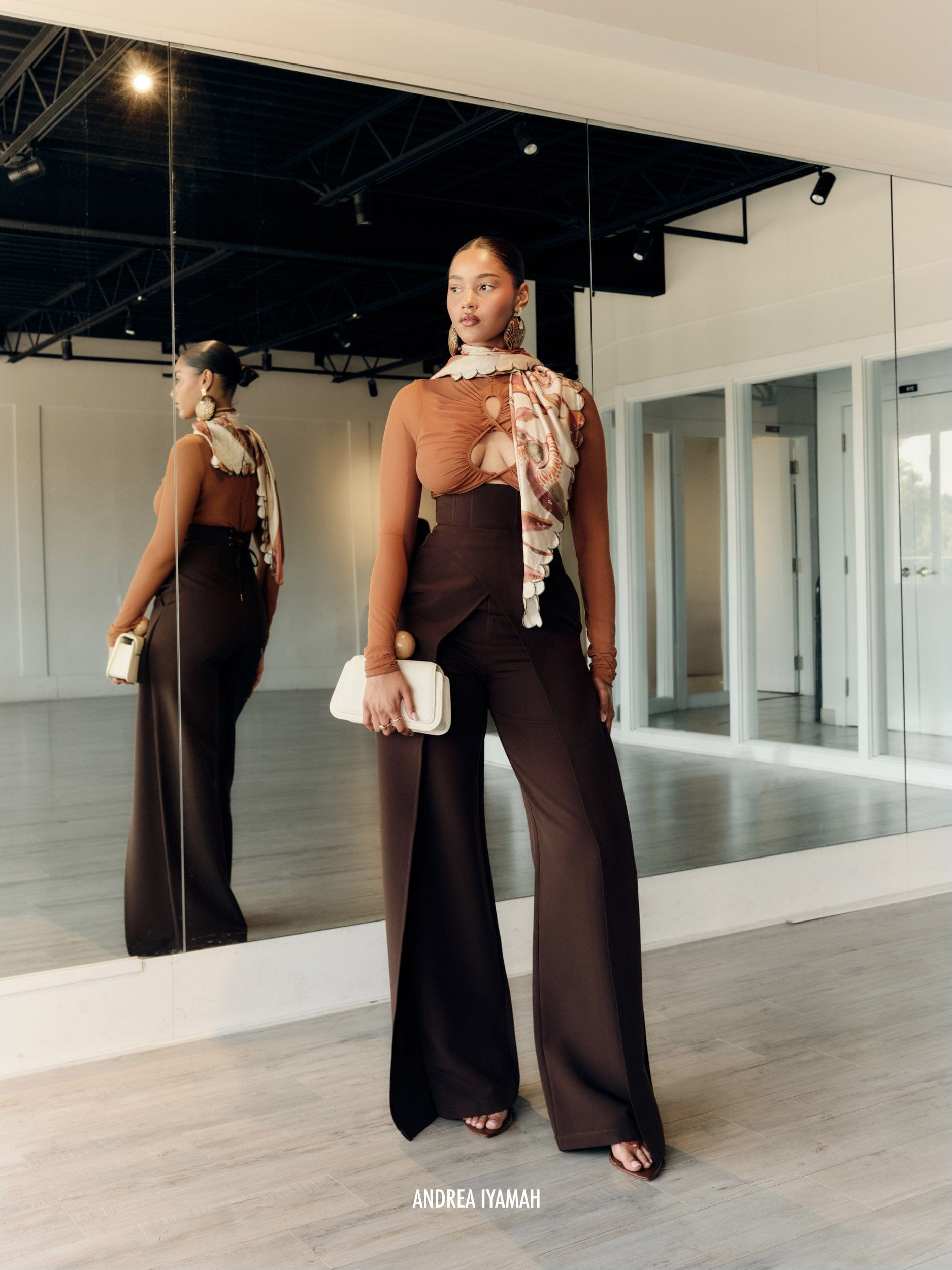 VIRA PANTS - COFFEE made by Andrea Iyamah