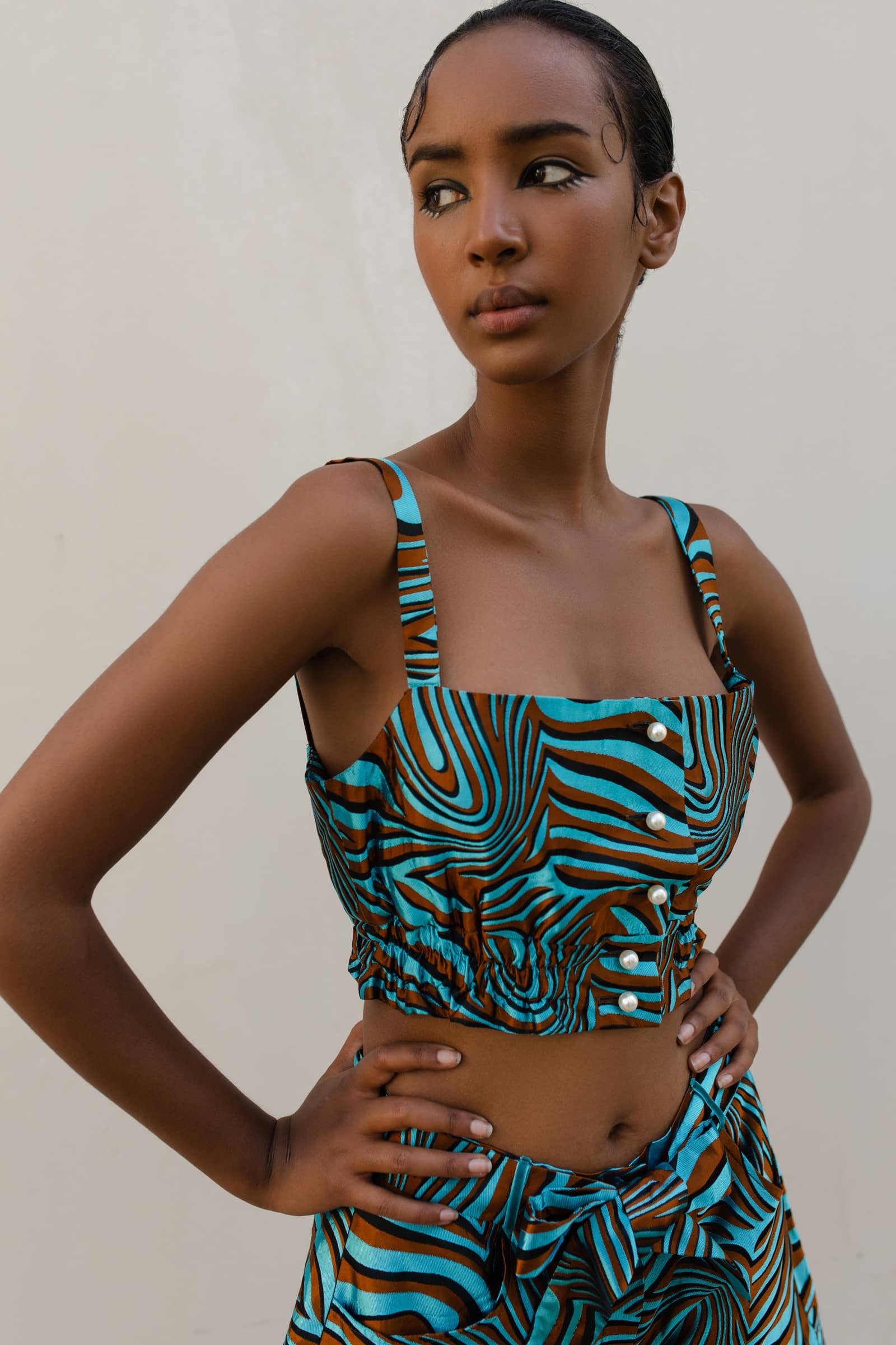 Mint Printed Top made by ANDREEVA