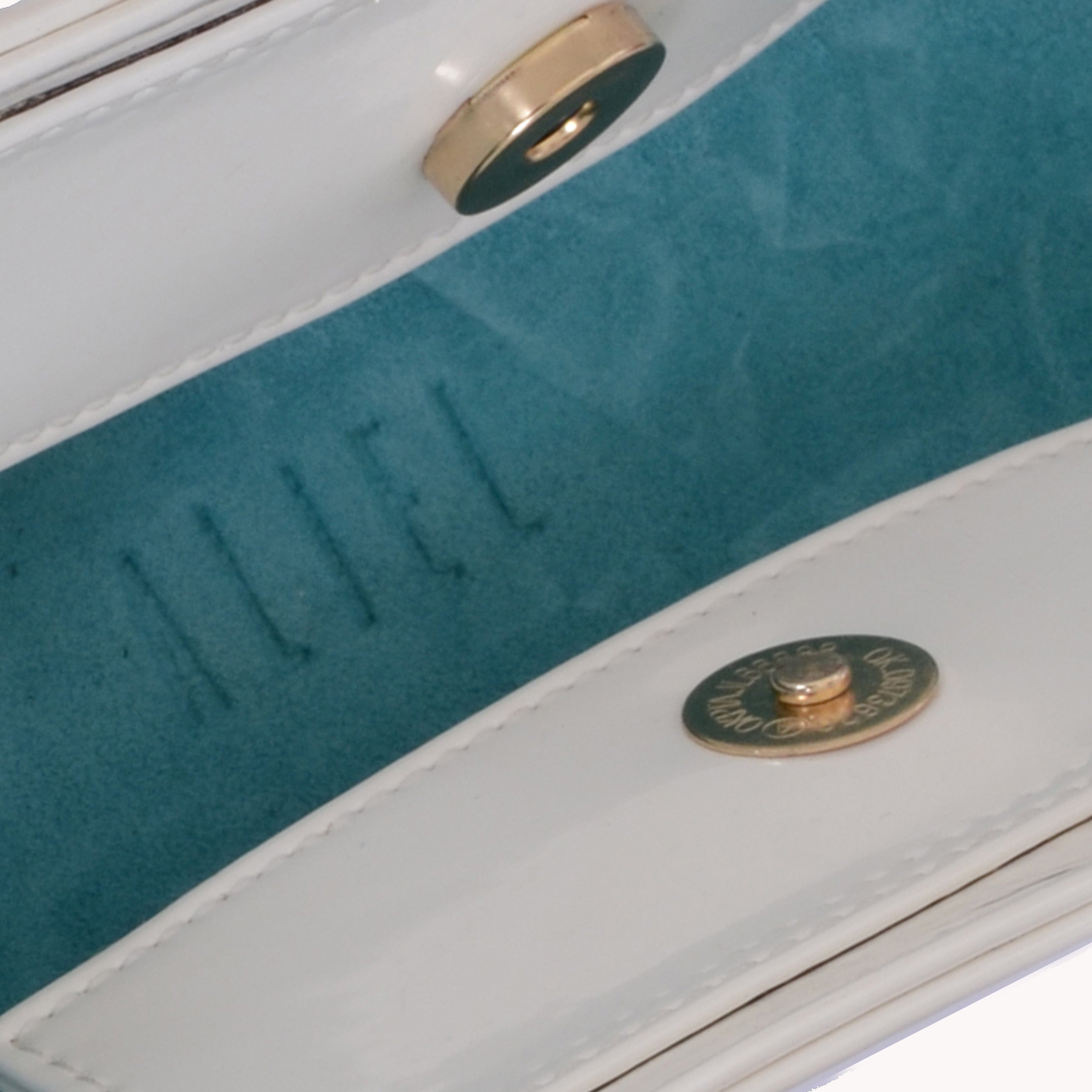 Jalila - Patent White - Top Handle Bag made by ALIEL