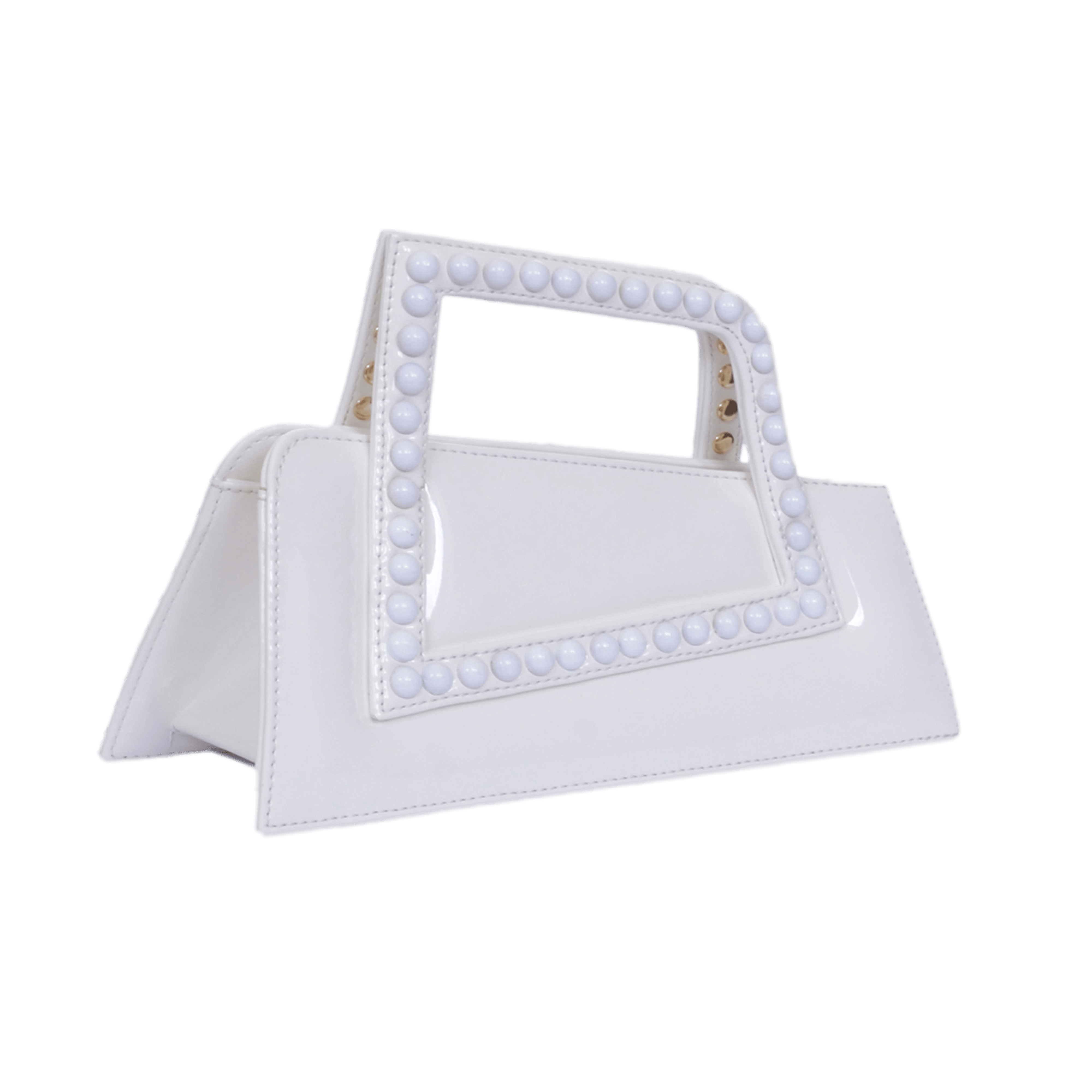 Jalila - Patent White - Top Handle Bag made by ALIEL