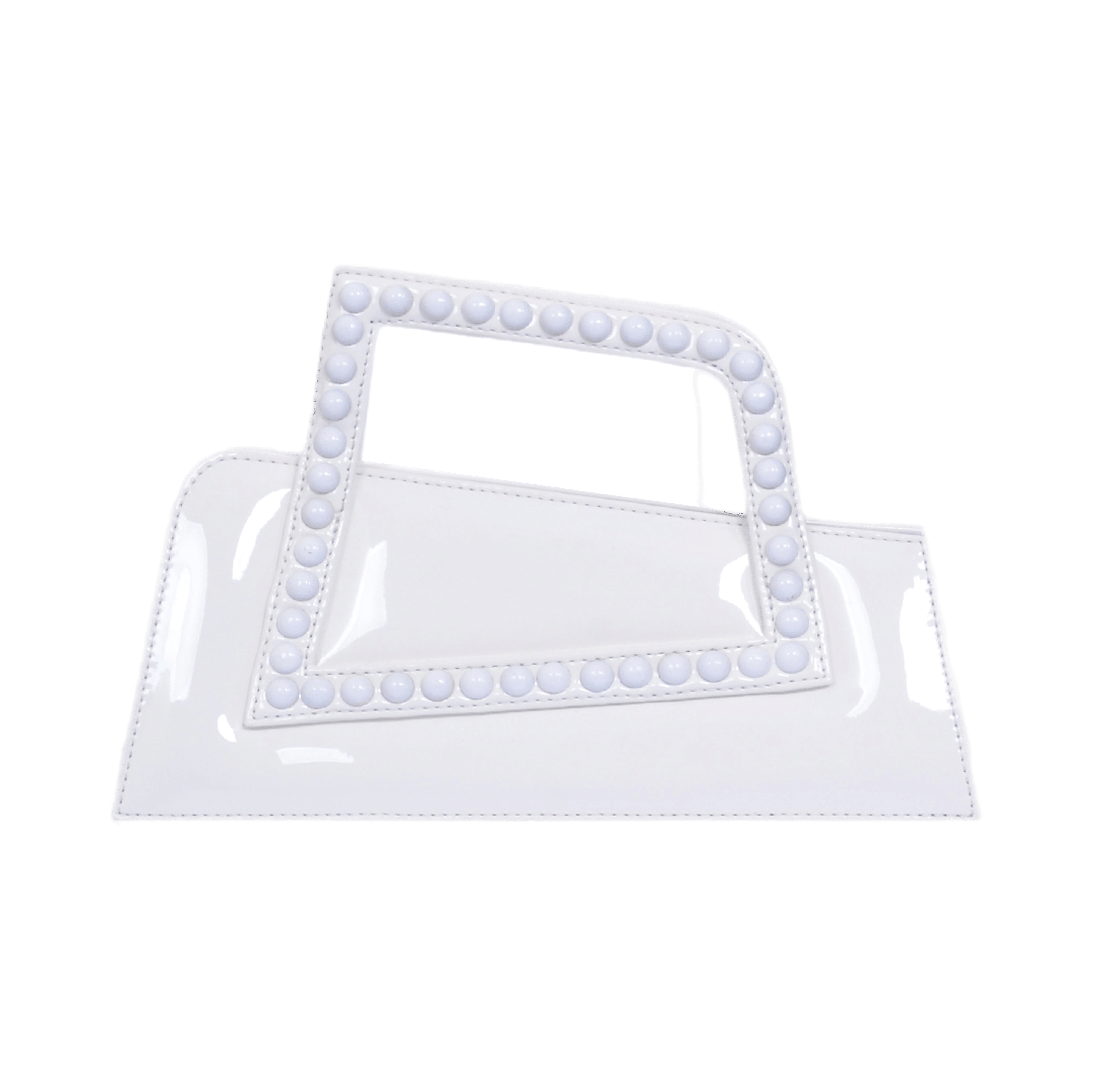 Jalila - Patent White - Top Handle Bag made by ALIEL