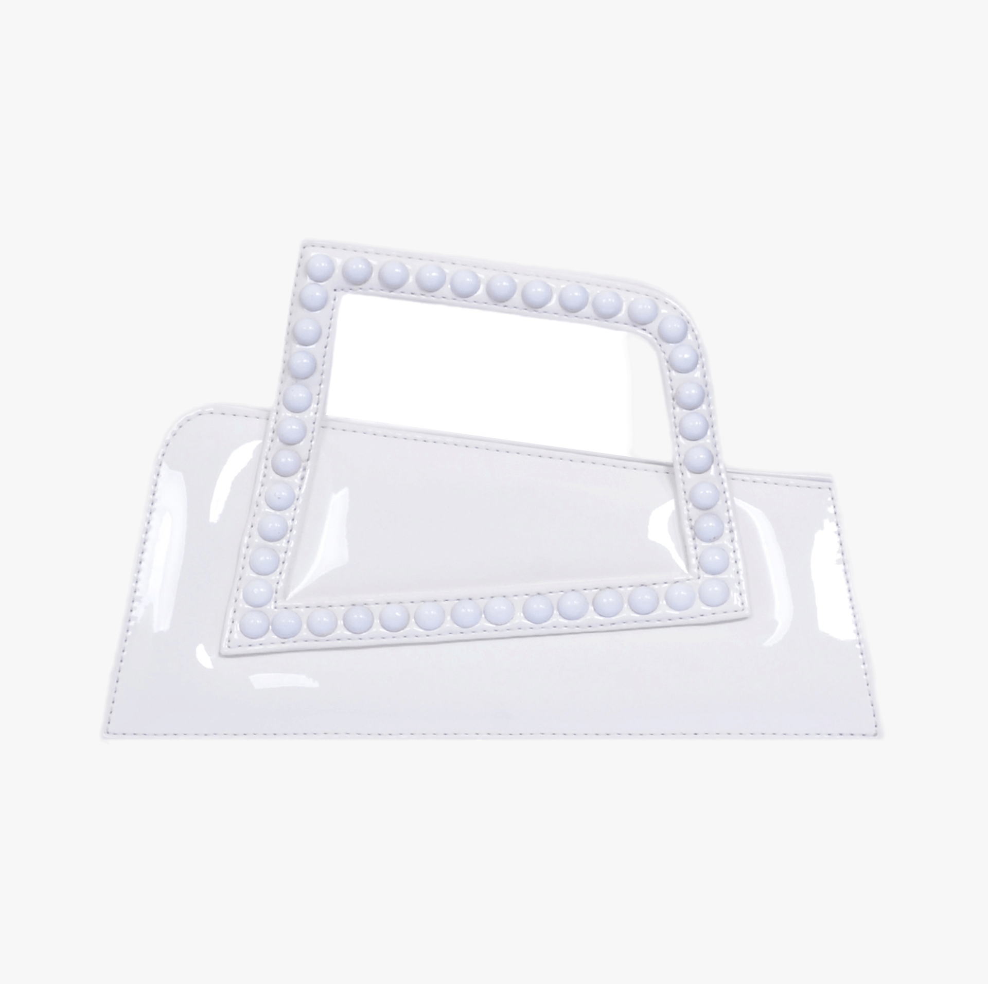 Jalila - Patent White - Top Handle Bag made by ALIEL