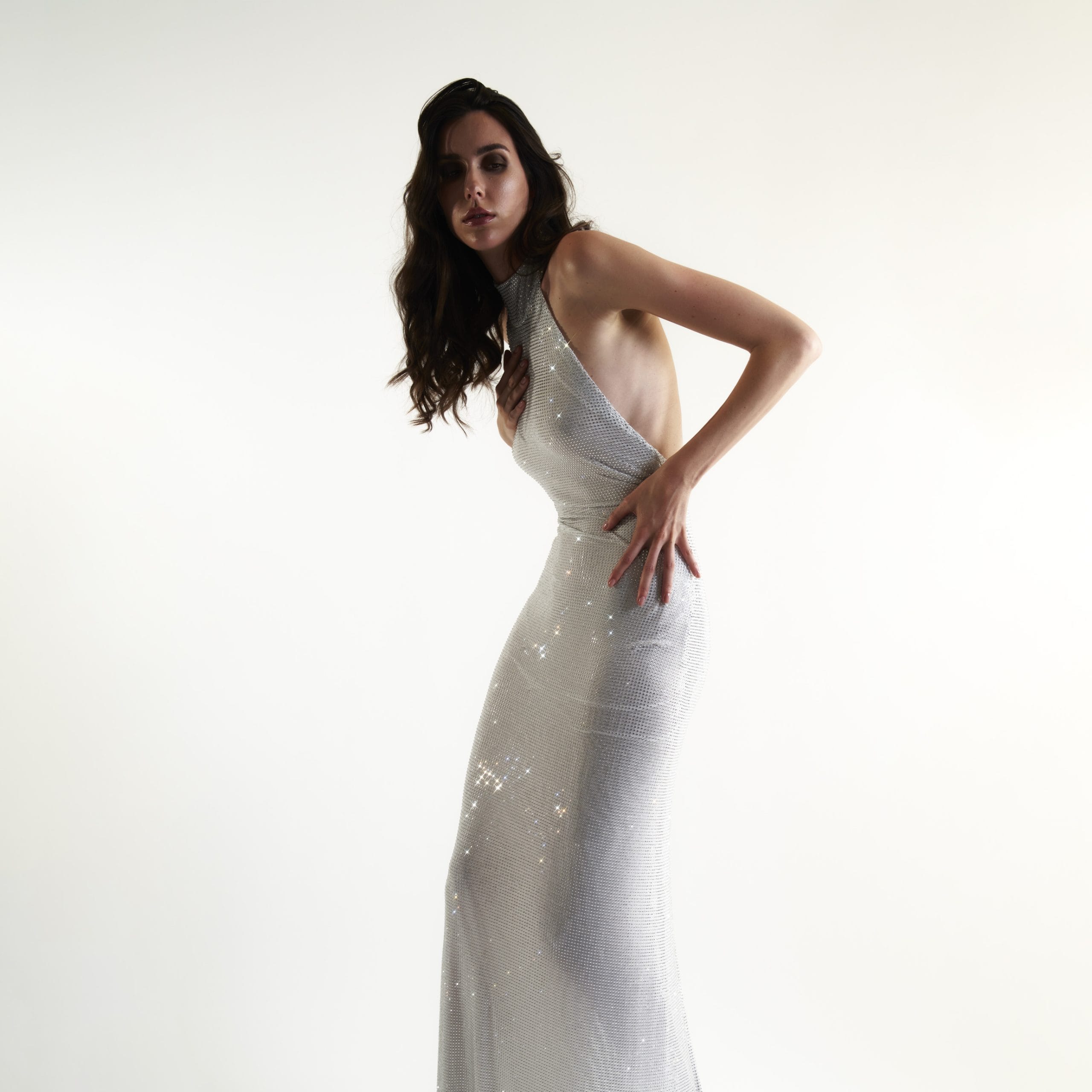 Ice white crystals dress made by Daniele Morena