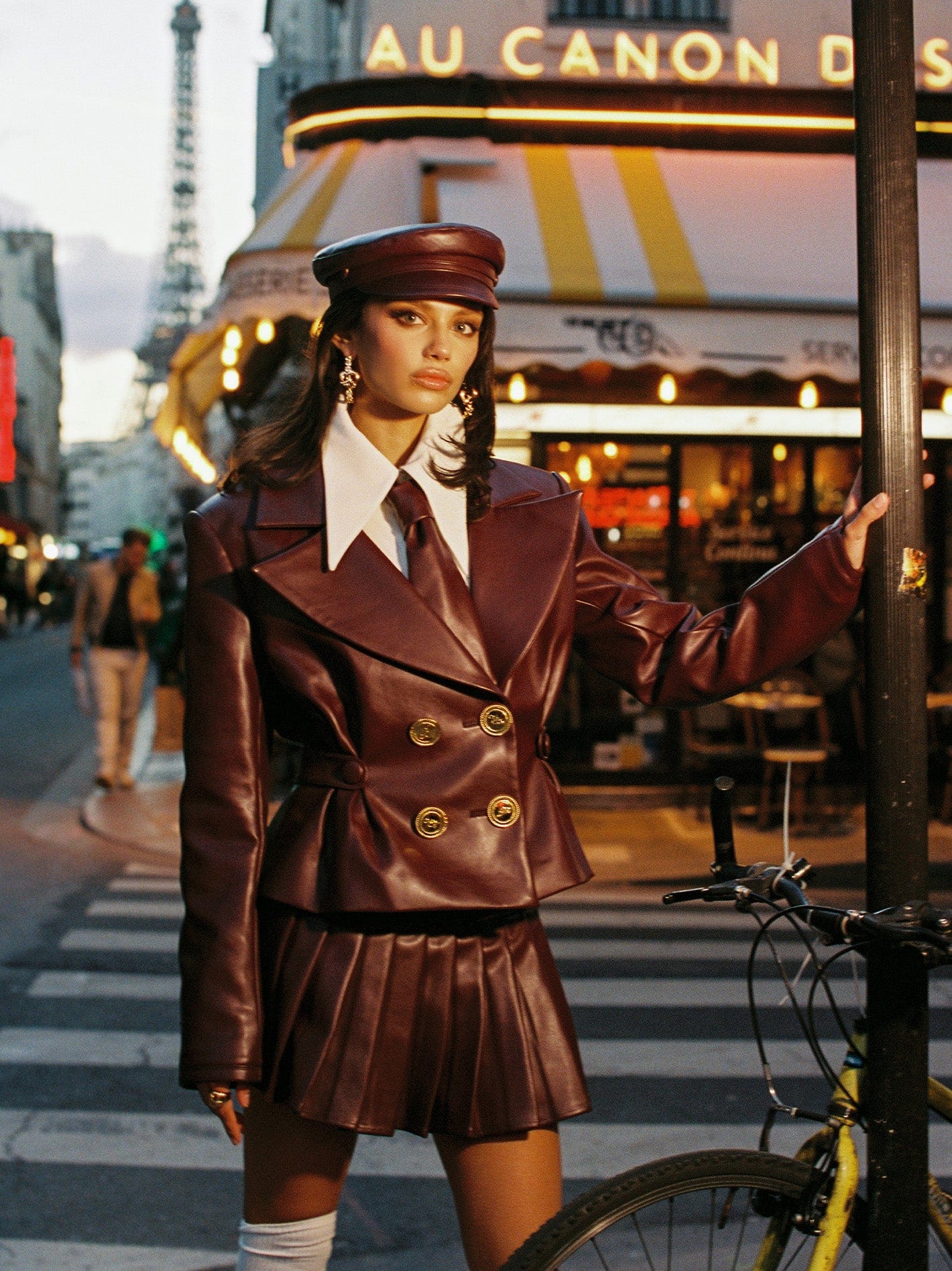 Mirabel Faux Leather Jacket (Brown) made by Nana Jacqueline