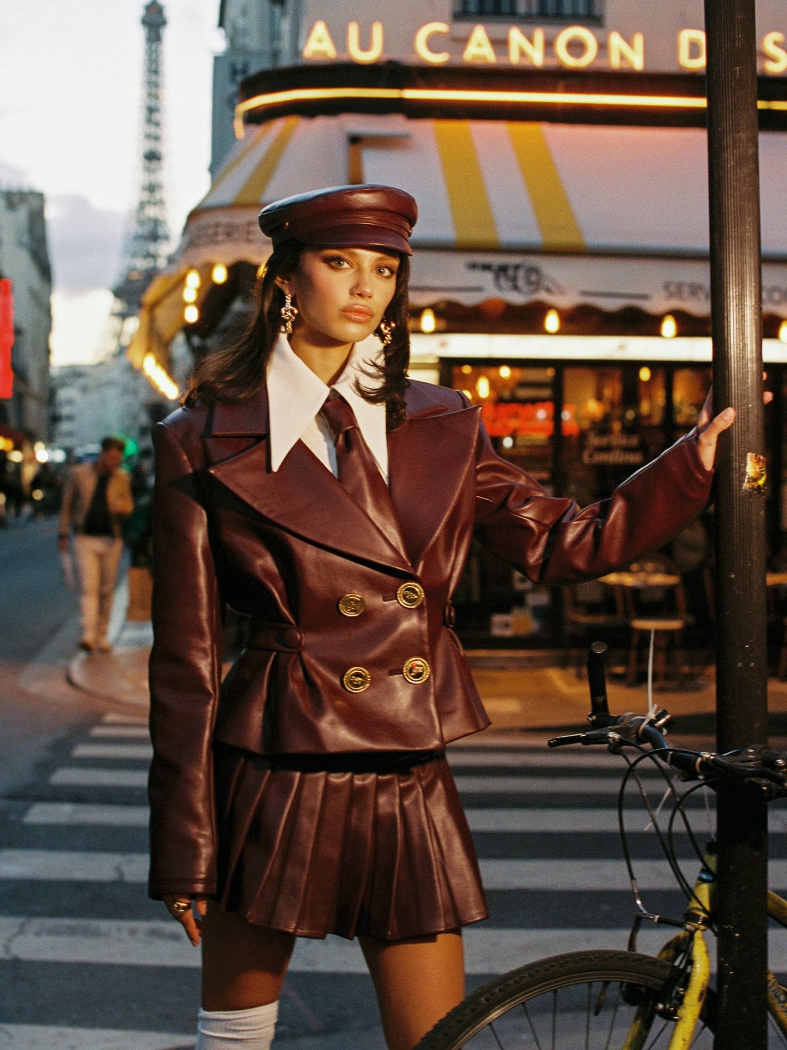 Mirabel Faux Leather Jacket (Brown) made by Nana Jacqueline