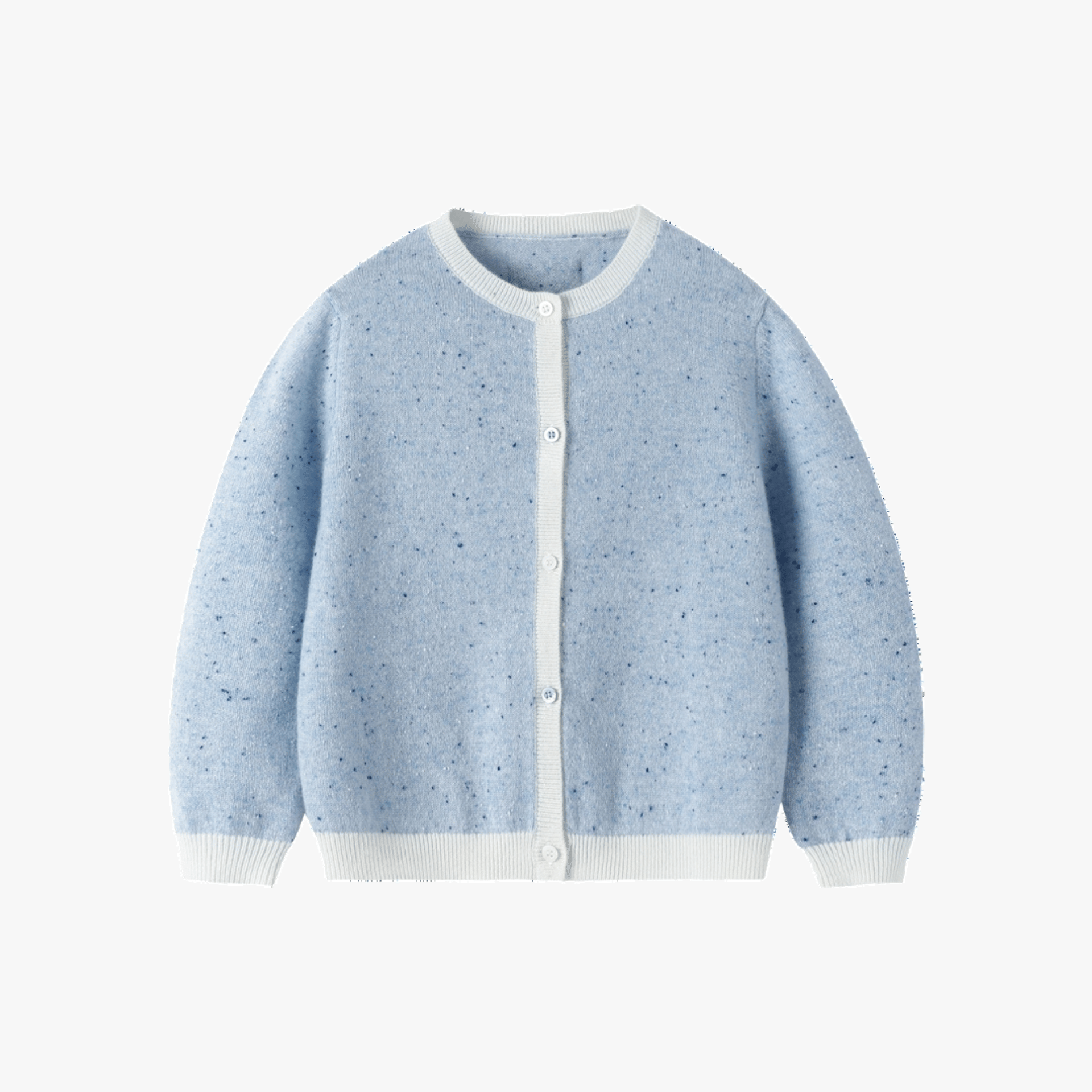 Heirloom Speckle 100% Cashmere Cardigan | Cloud Blue made by CozyU