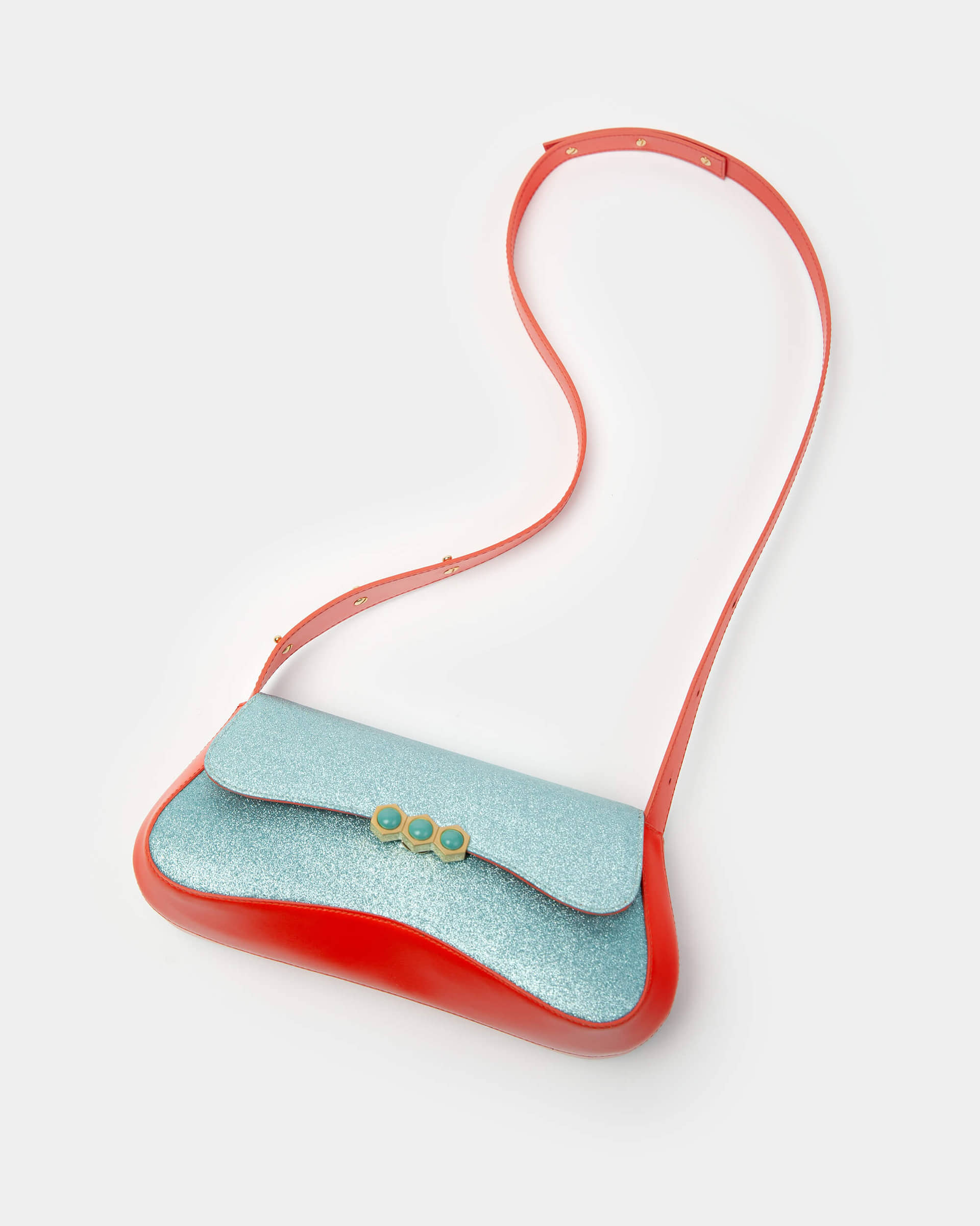 Culita Blue Glitter / Orange in Blue made by Mietis