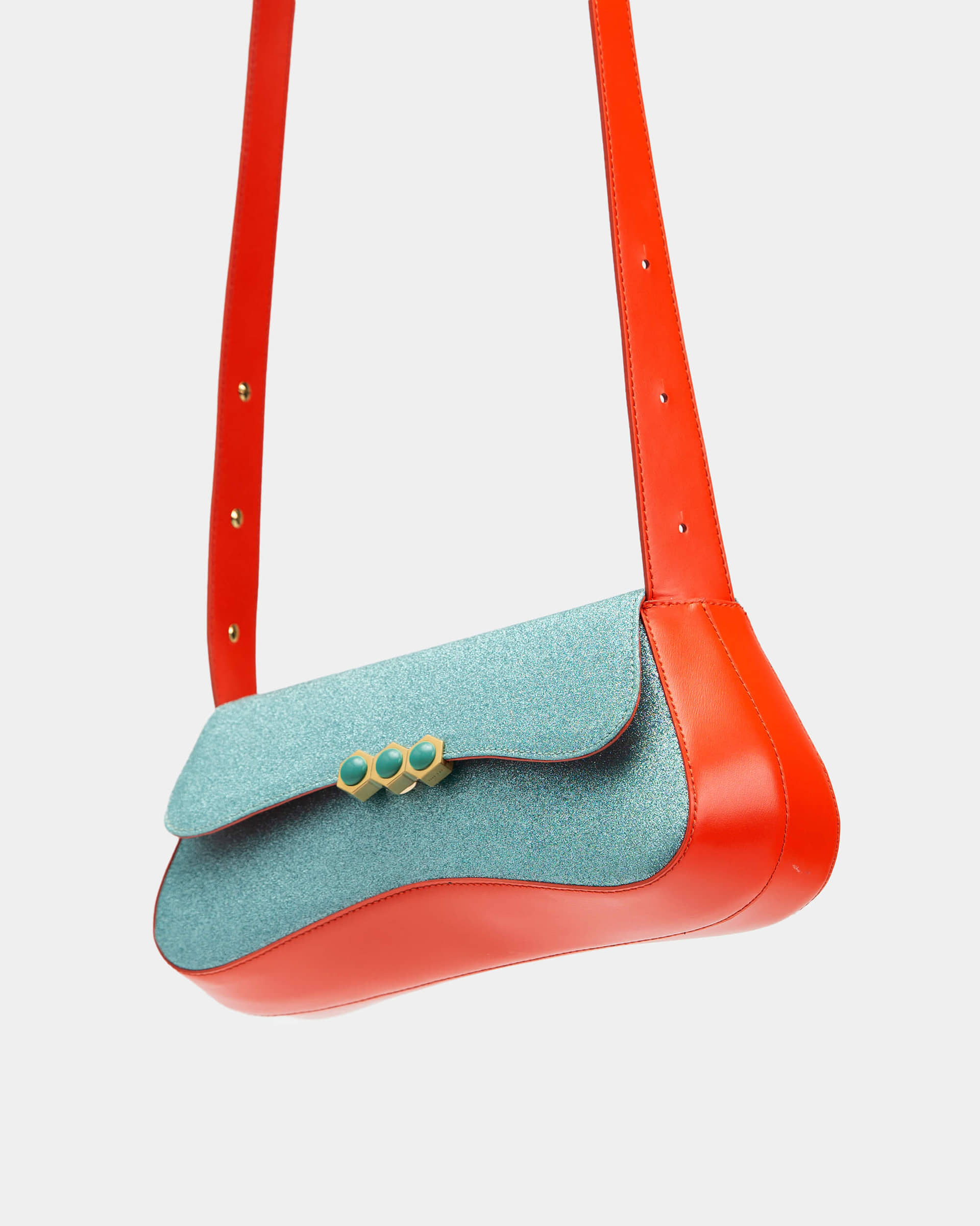 Culita Blue Glitter / Orange in Blue made by Mietis