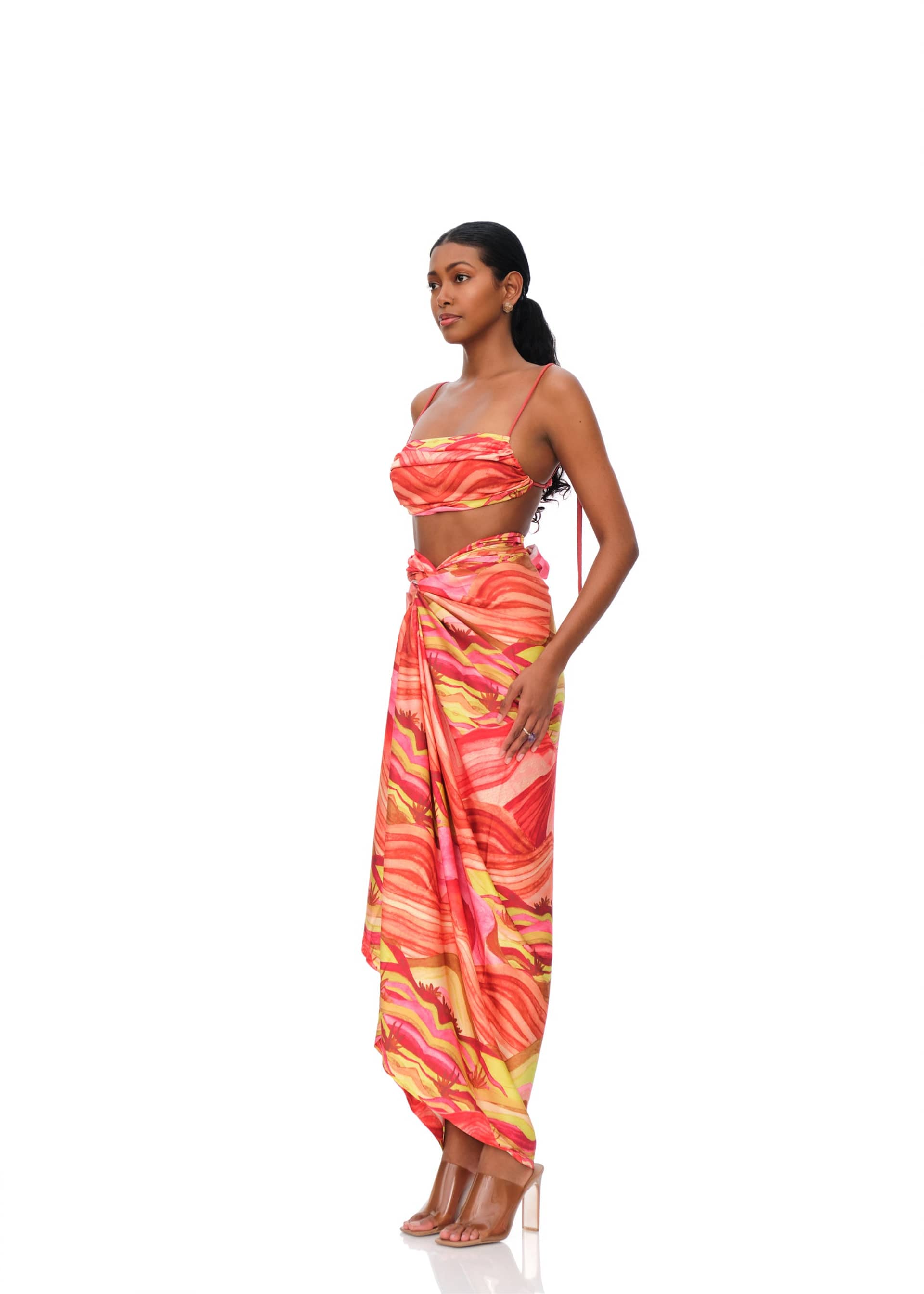 AIKO CROP TOP - SUNSET in Multi color made by Andrea Iyamah