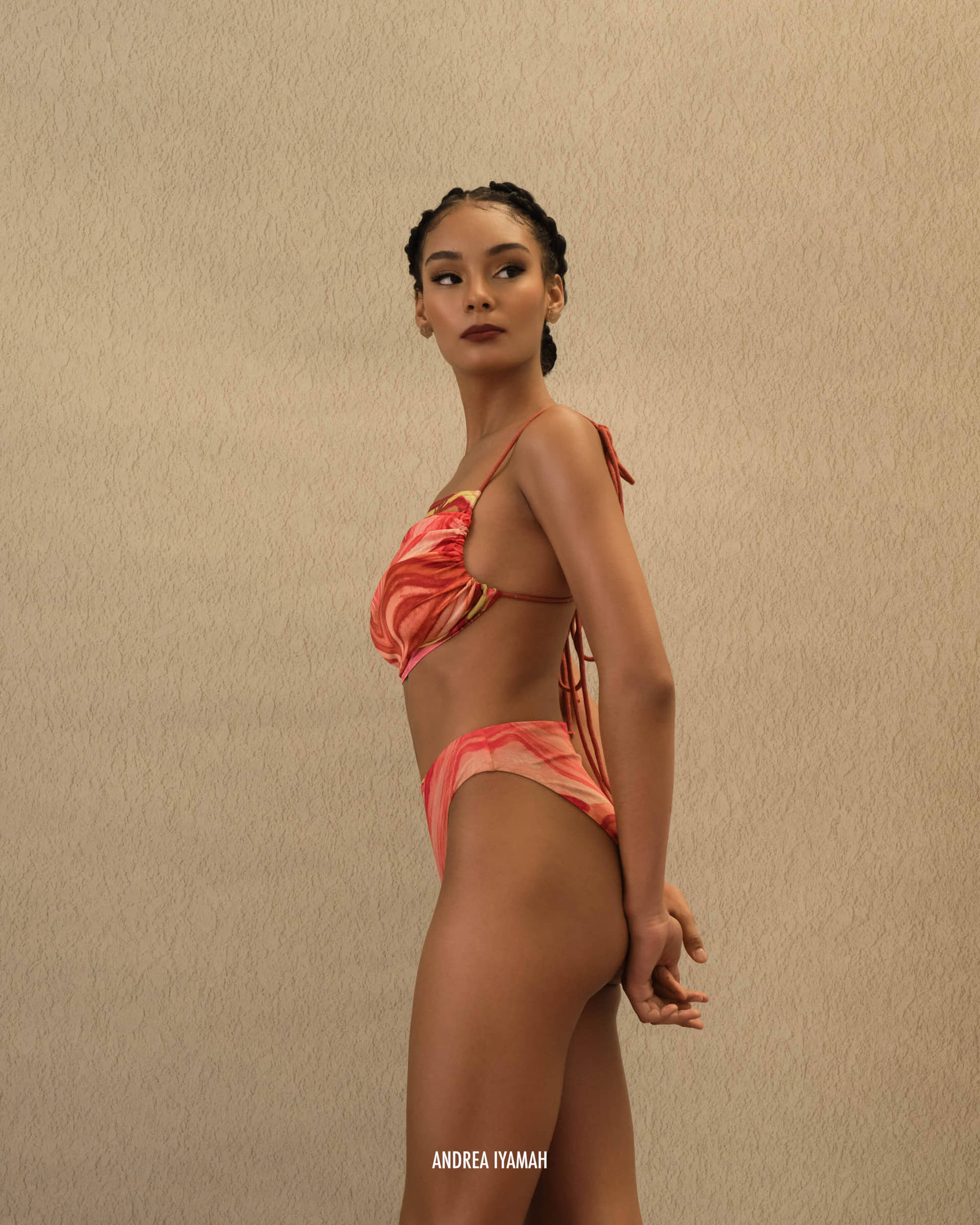 AIKO CROP TOP - SUNSET in Multi color made by Andrea Iyamah