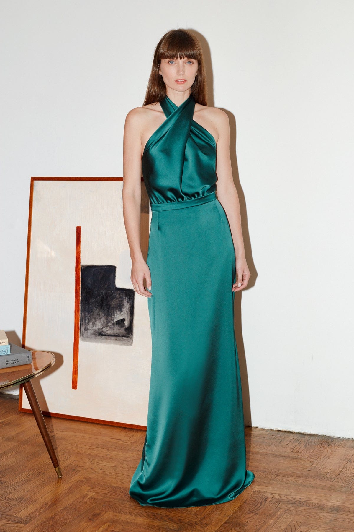 ALIUR deep green maxi evening gown made by UNDRESS