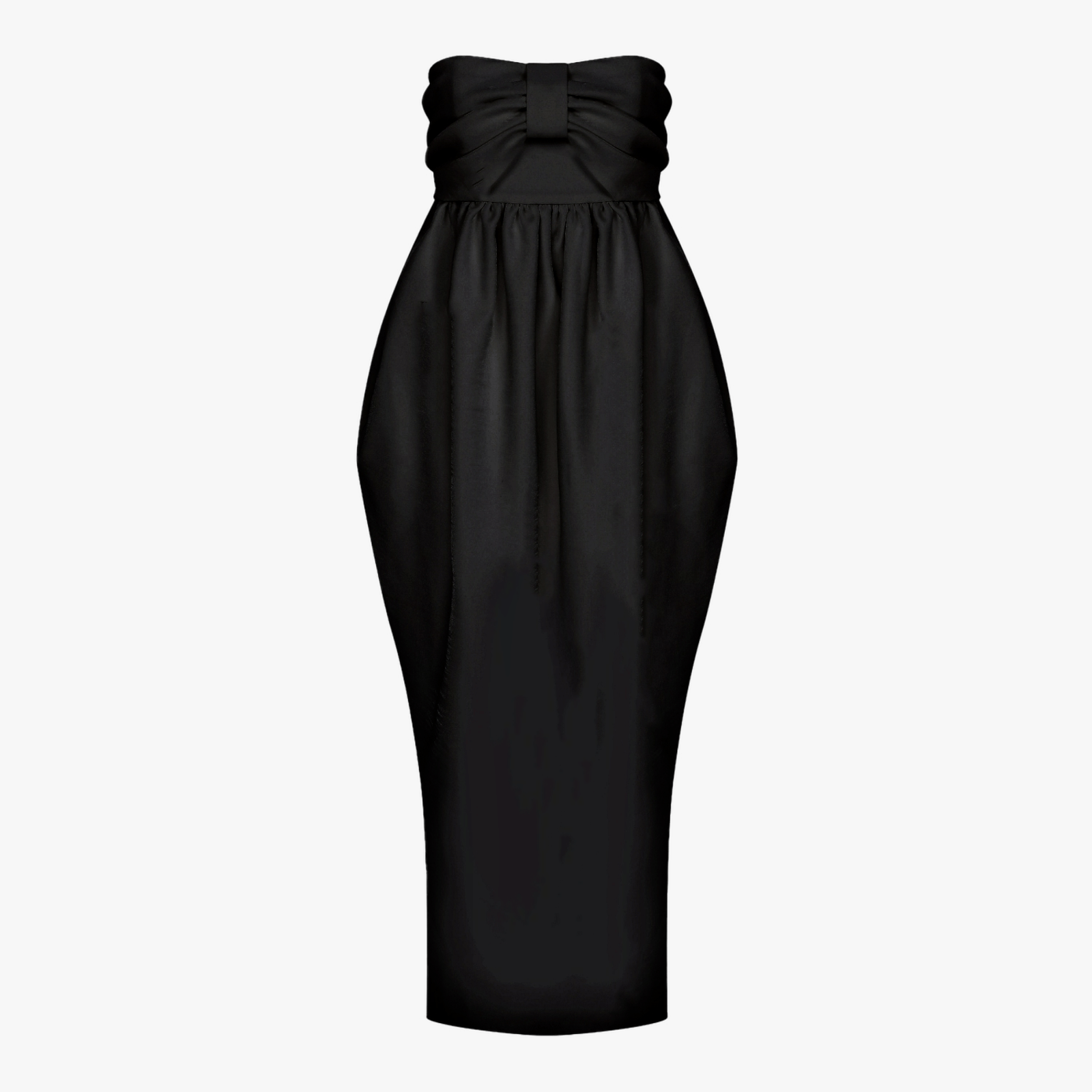 Jeanne Balloon Midi Dress In Black made by Nazli Ceren