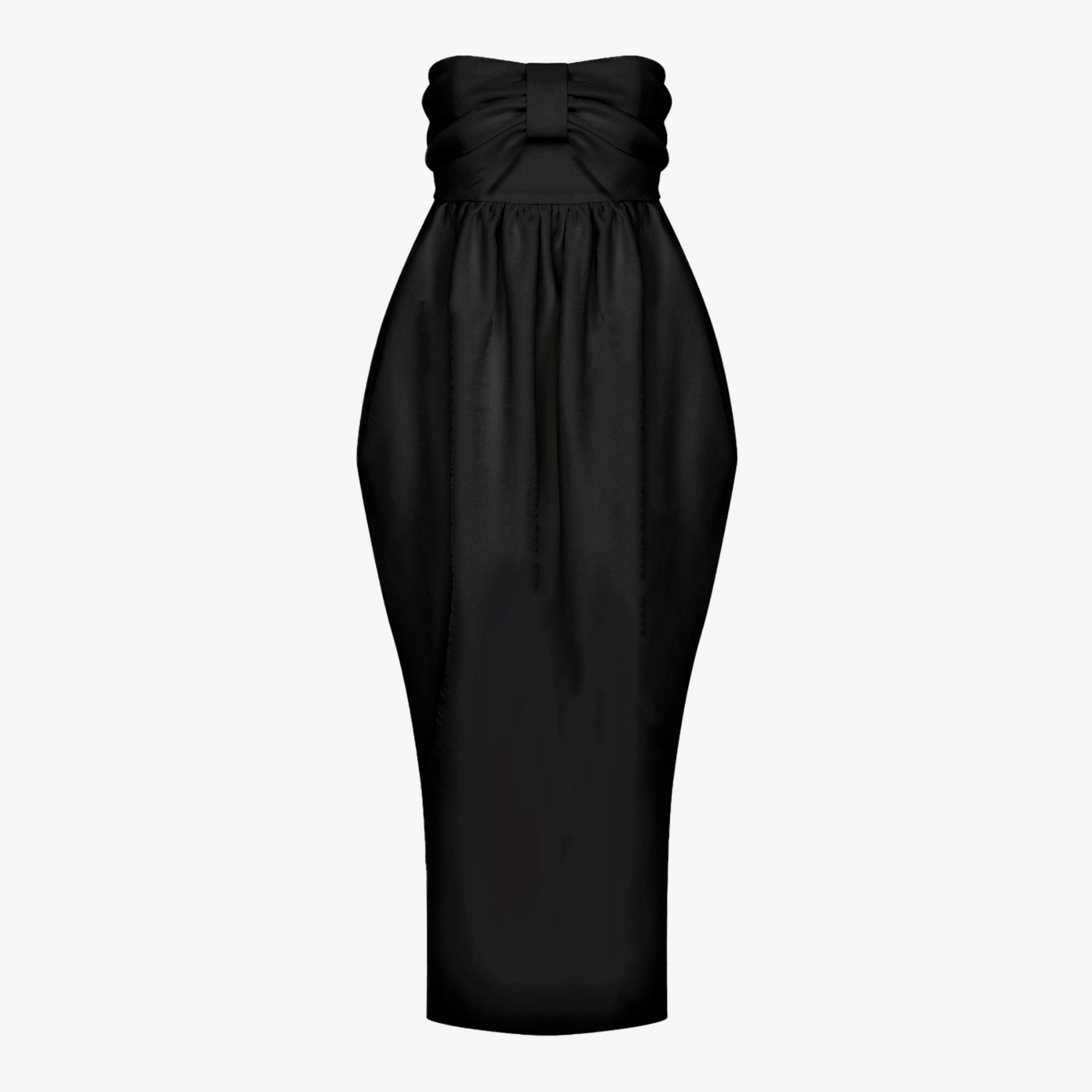 Jeanne Balloon Midi Dress In Black made by Nazli Ceren