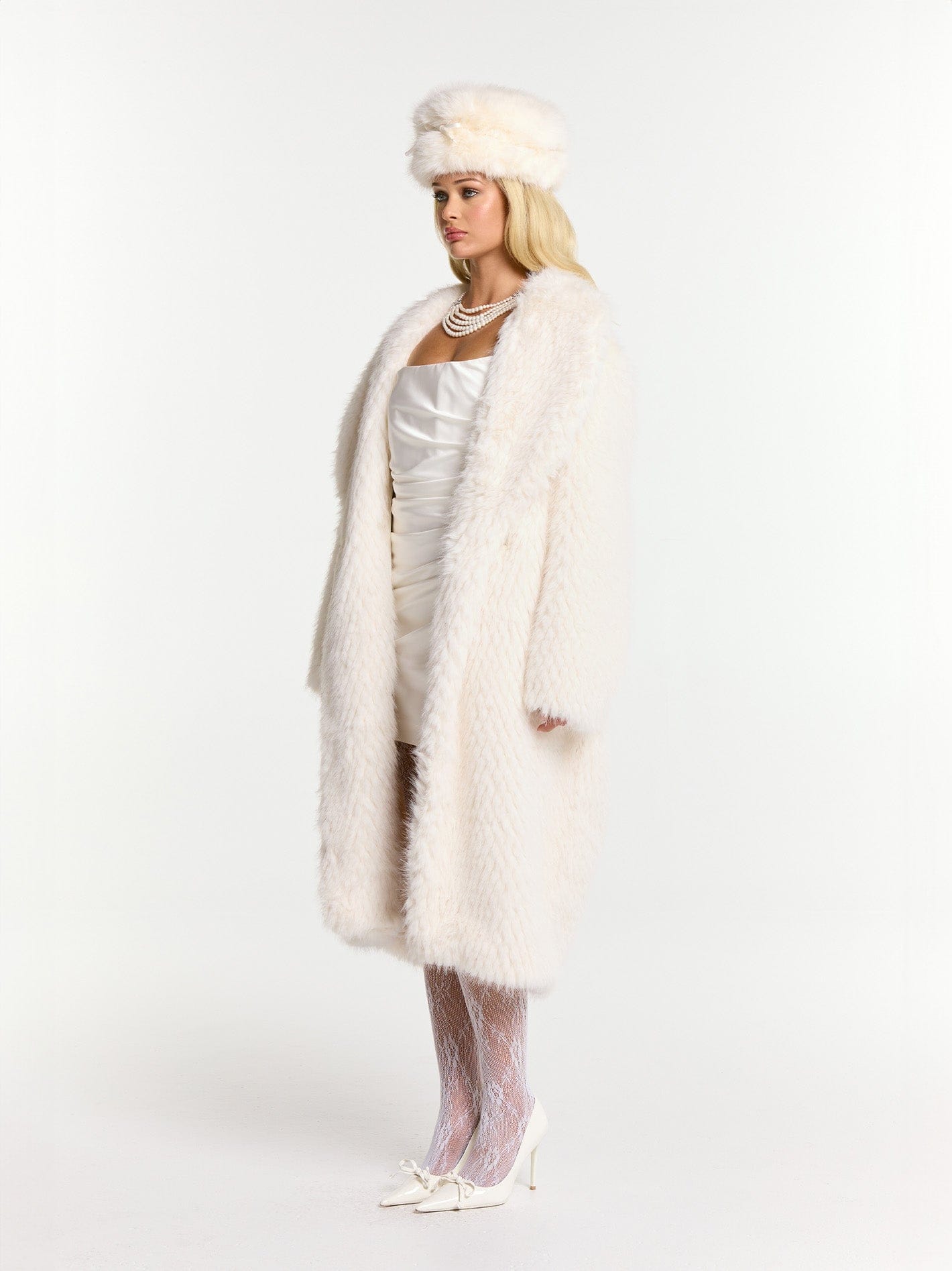 Marisa Fur Coat (White) made by Nana Jacqueline