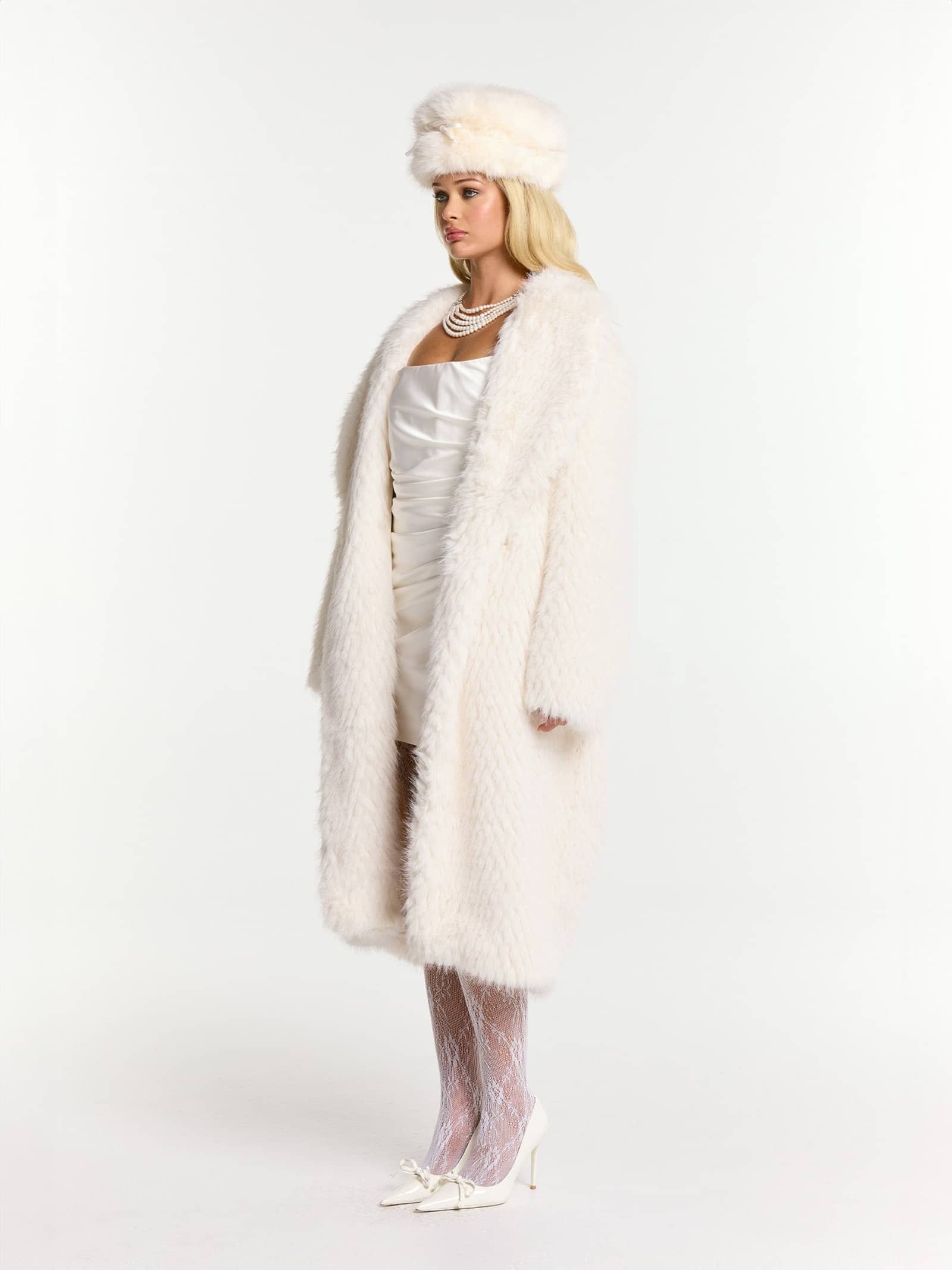 Marisa Fur Coat (White) made by Nana Jacqueline