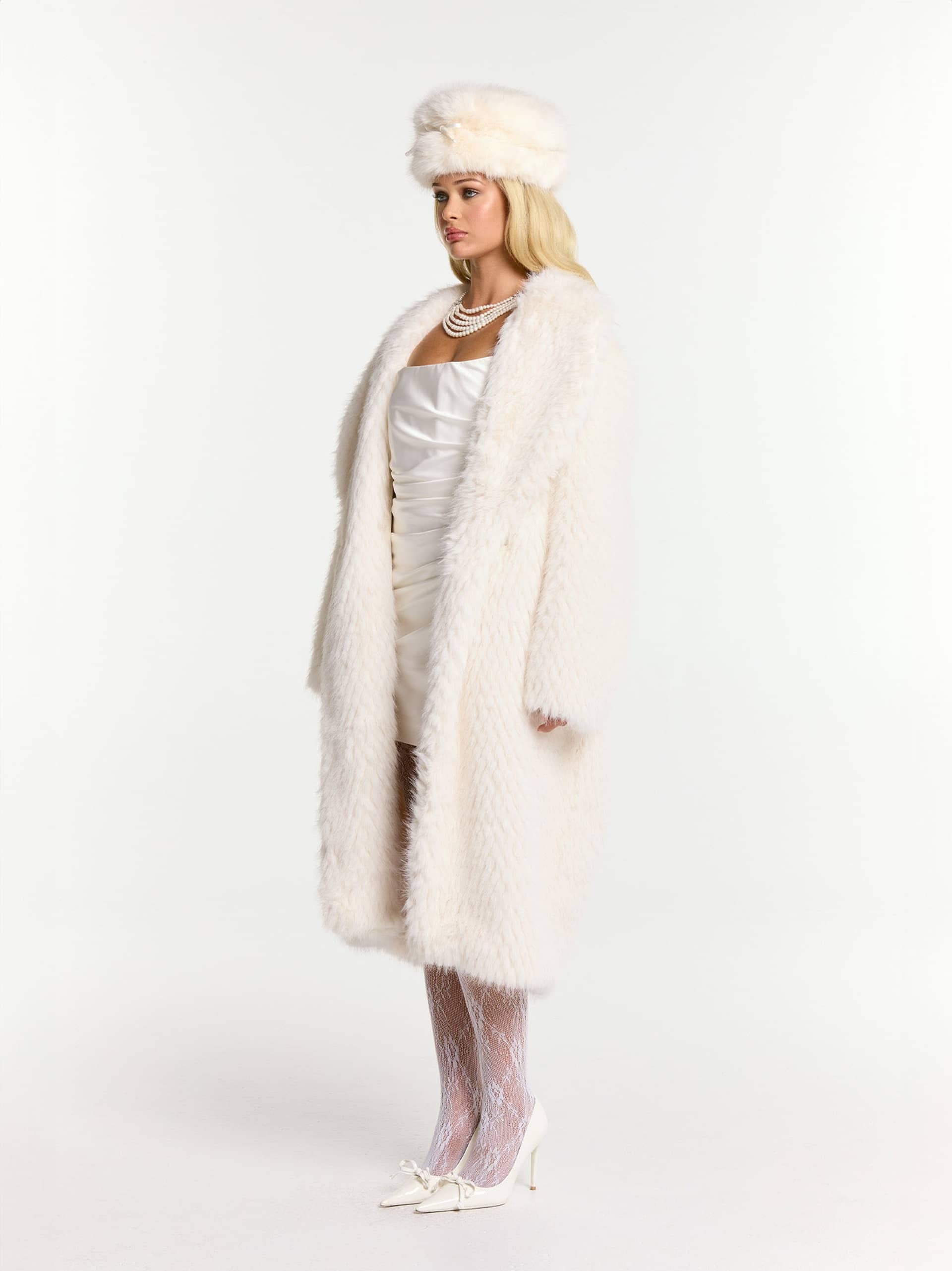 Marisa Fur Coat (White) made by Nana Jacqueline