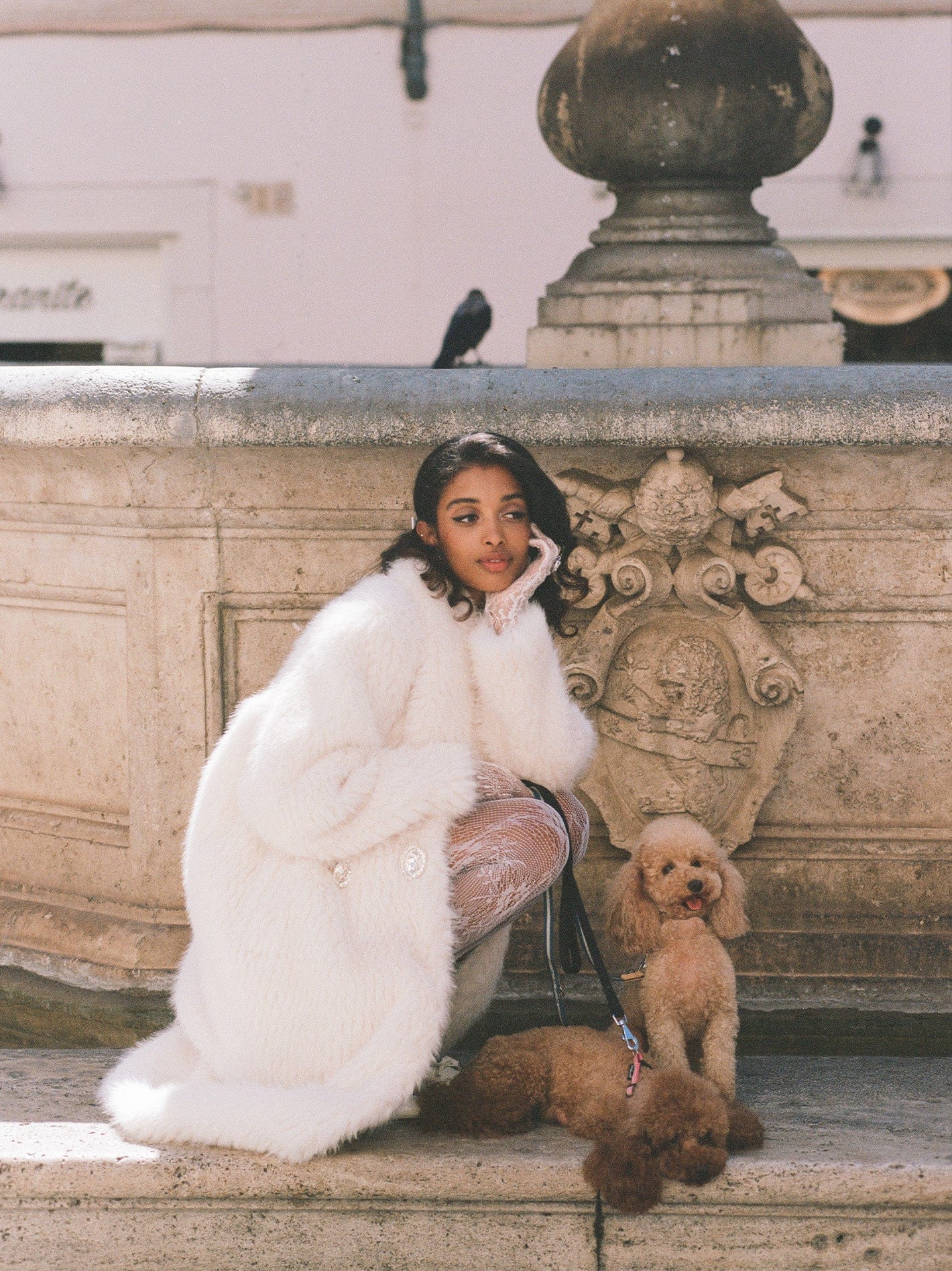 Marisa Fur Coat (White) made by Nana Jacqueline