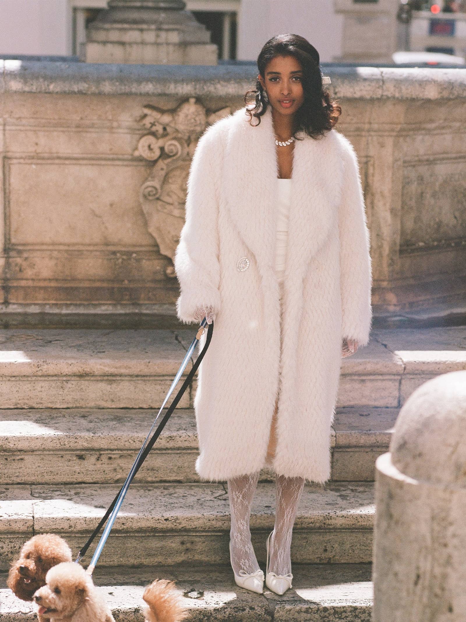 Marisa Fur Coat (White) made by Nana Jacqueline