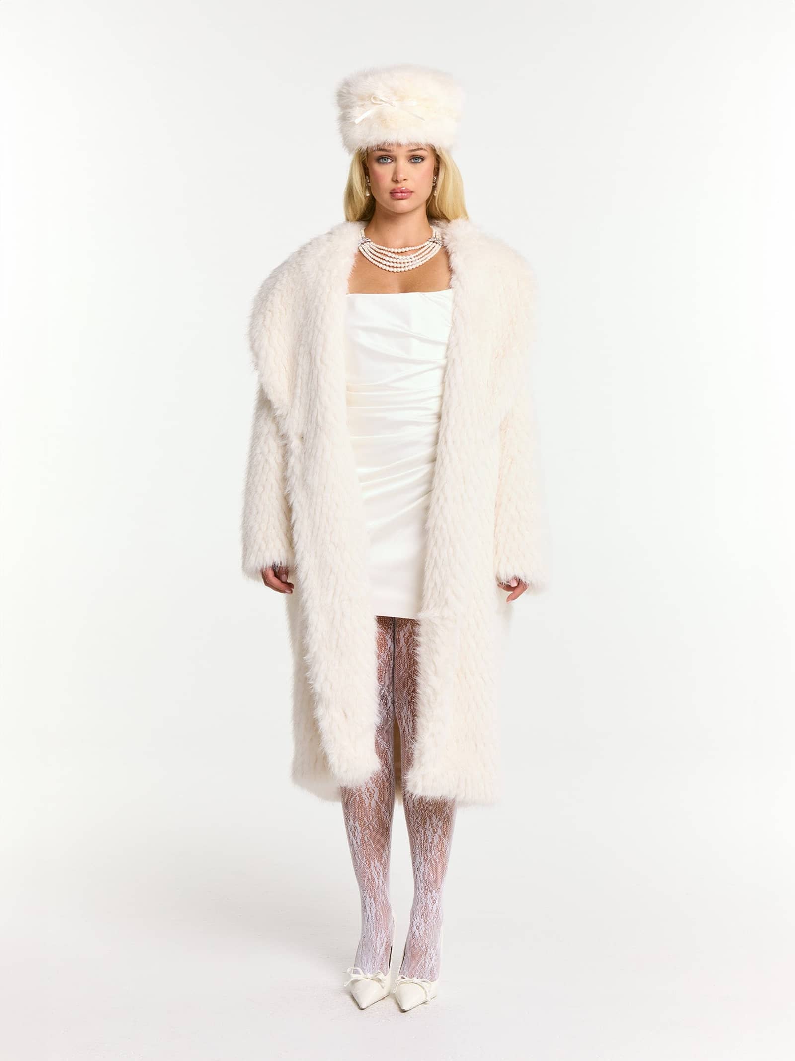 Marisa Fur Coat (White) made by Nana Jacqueline