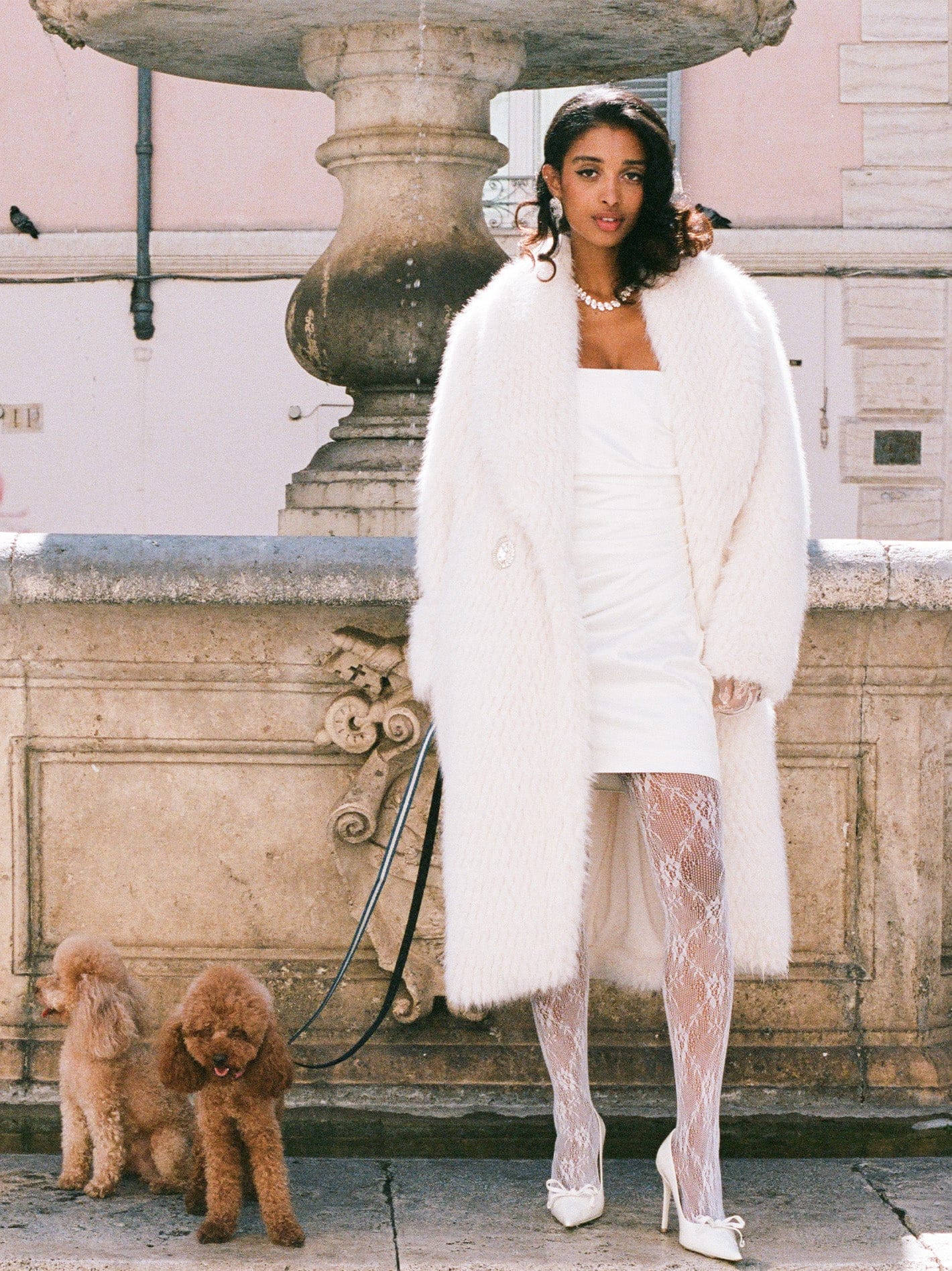 Marisa Fur Coat (White) made by Nana Jacqueline